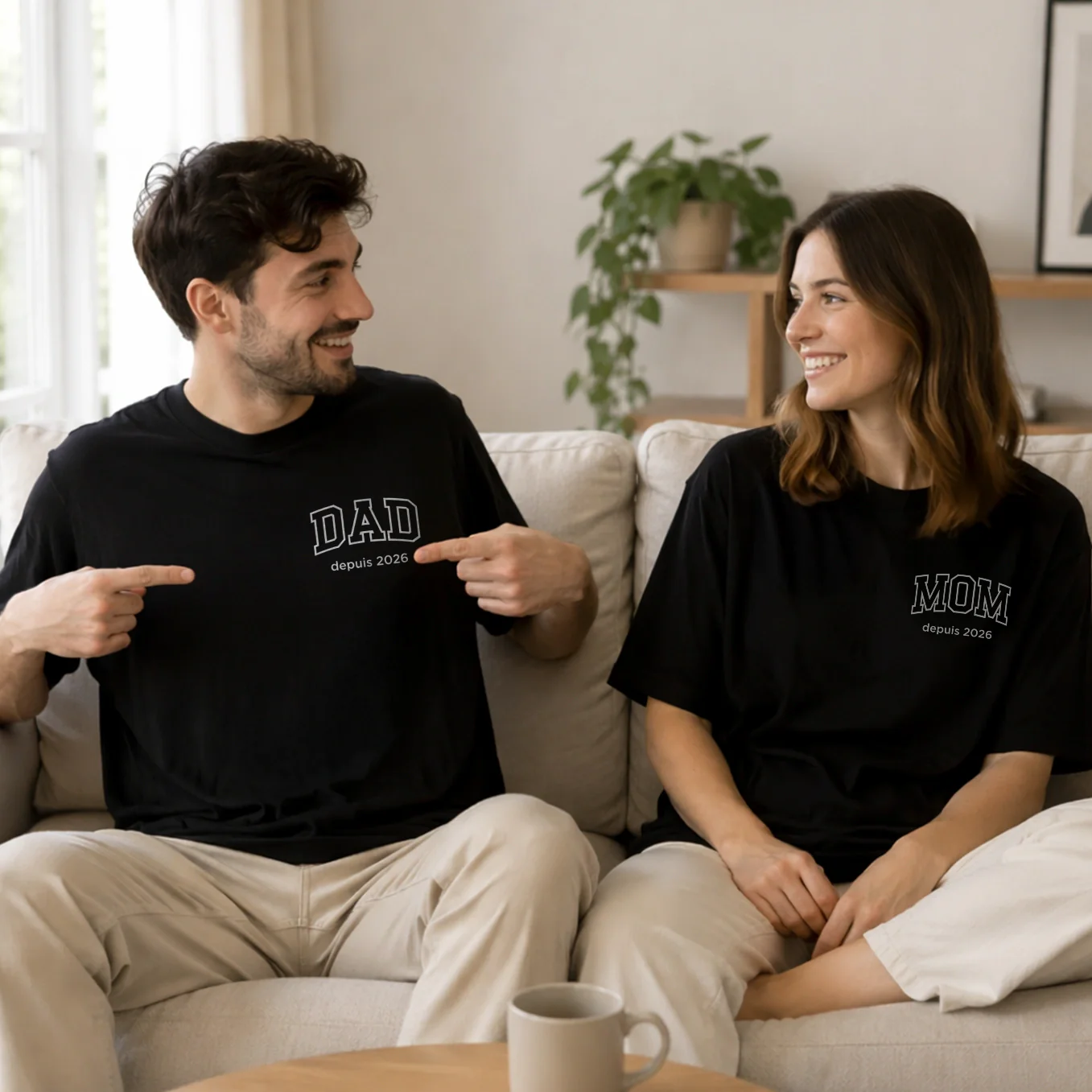 T-shirts Oversize Personnalisés en Look Associé Maman / Papa - Image 16