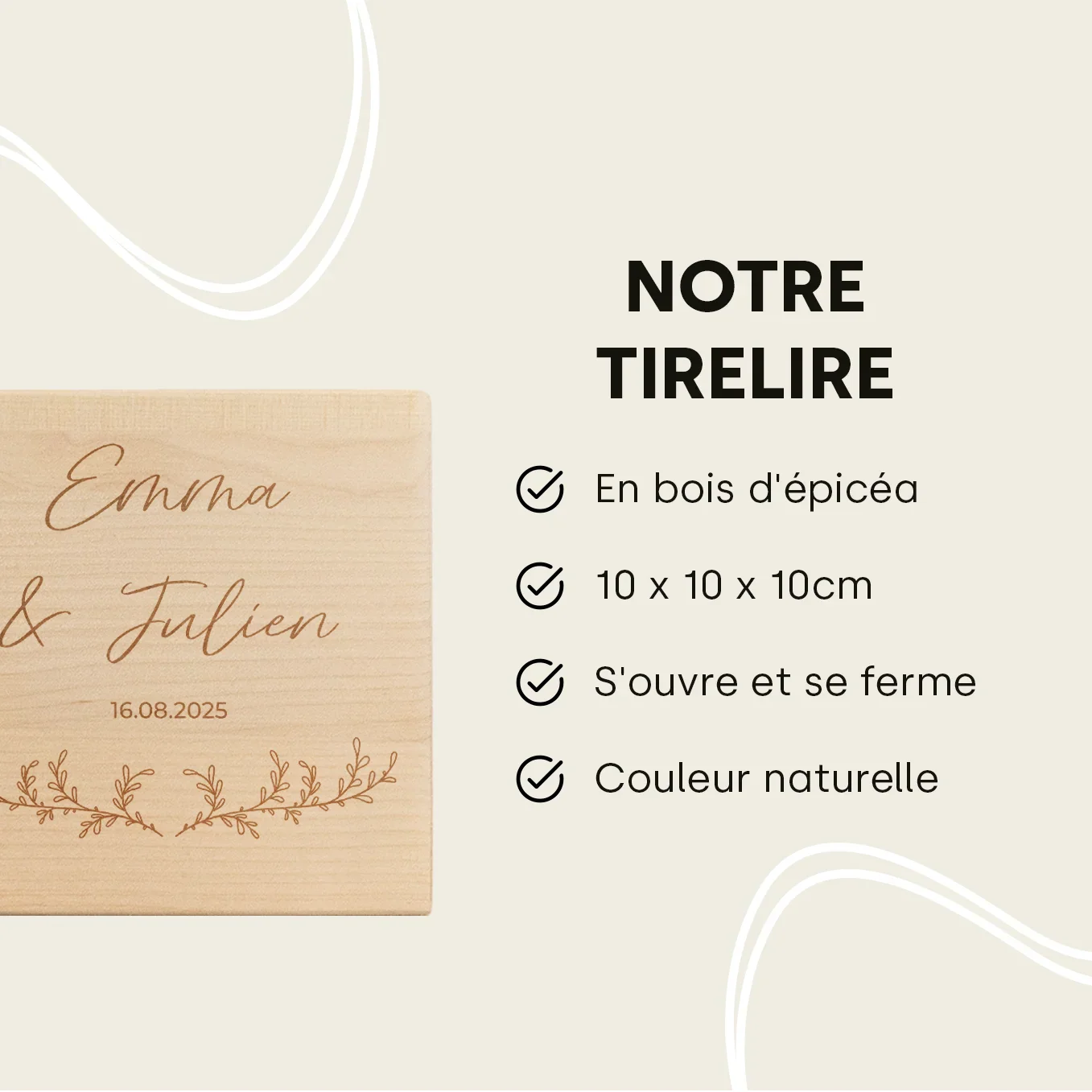 Tirelire personnalisée « Jeunes Mariés » - Image 14