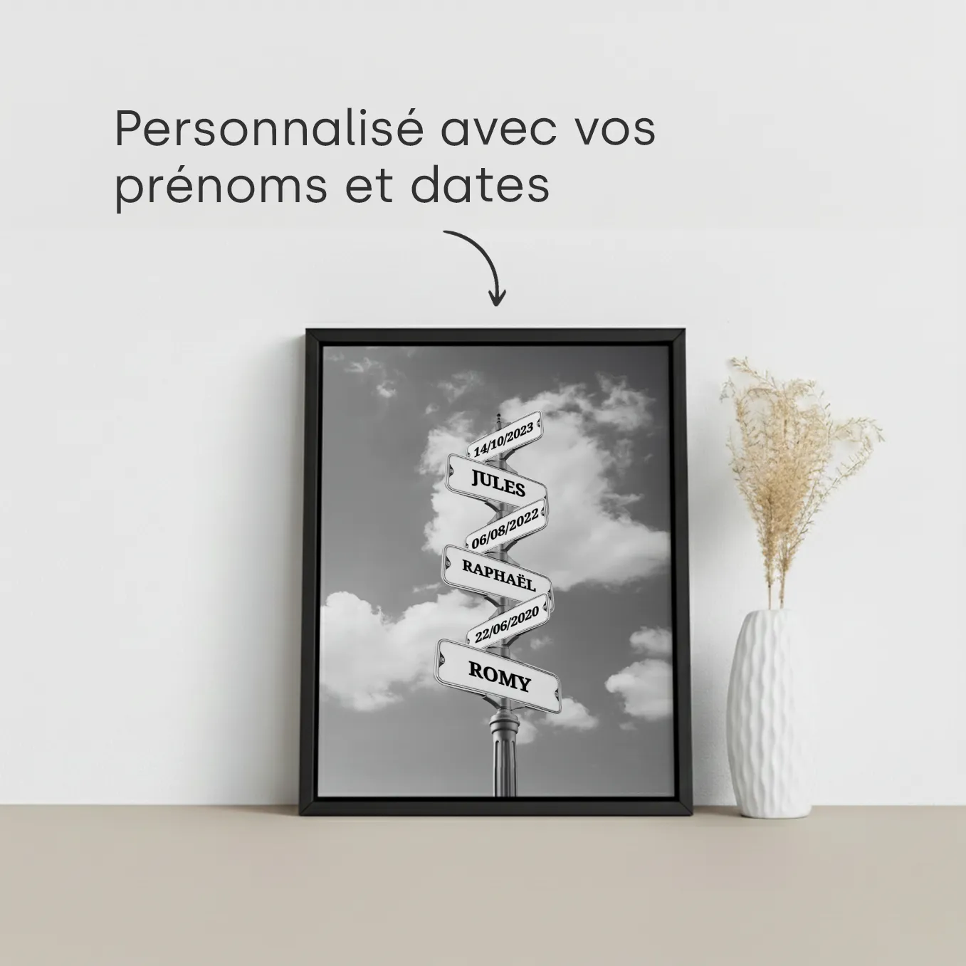 Toile « Plaques de rues vintages » avec date de naissance - Image 17
