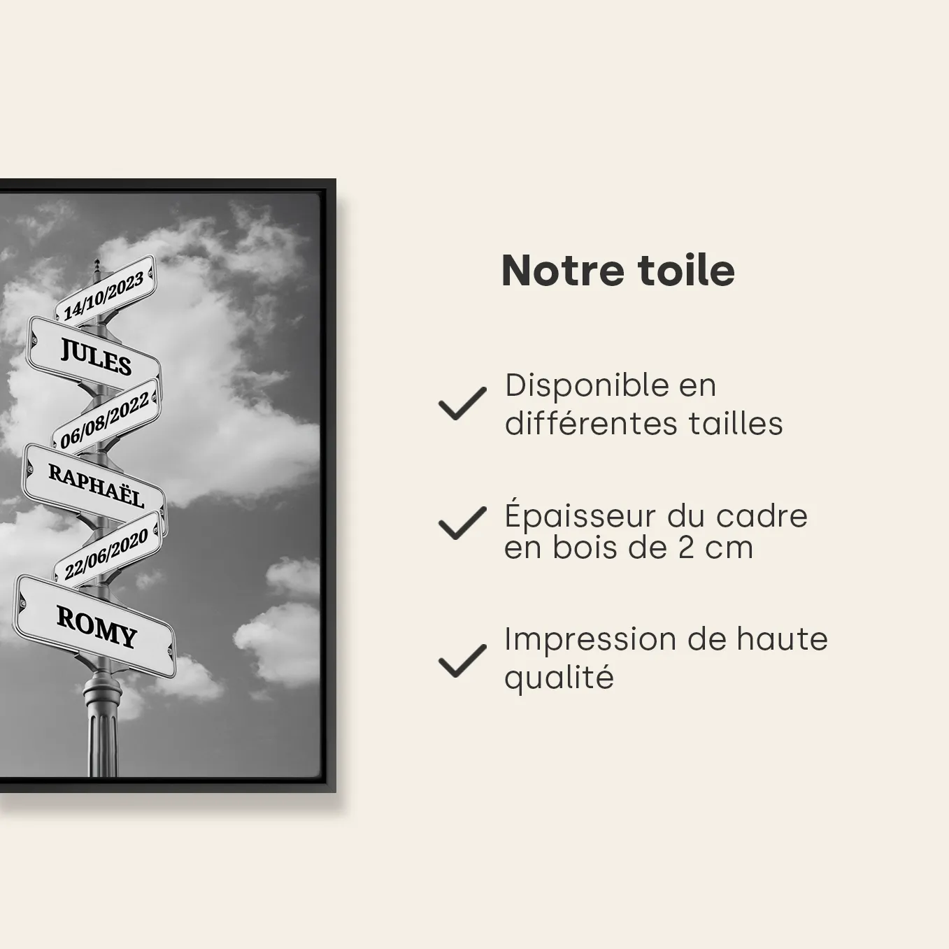 Toile « Plaques de rues vintages » avec date de naissance - Image 20