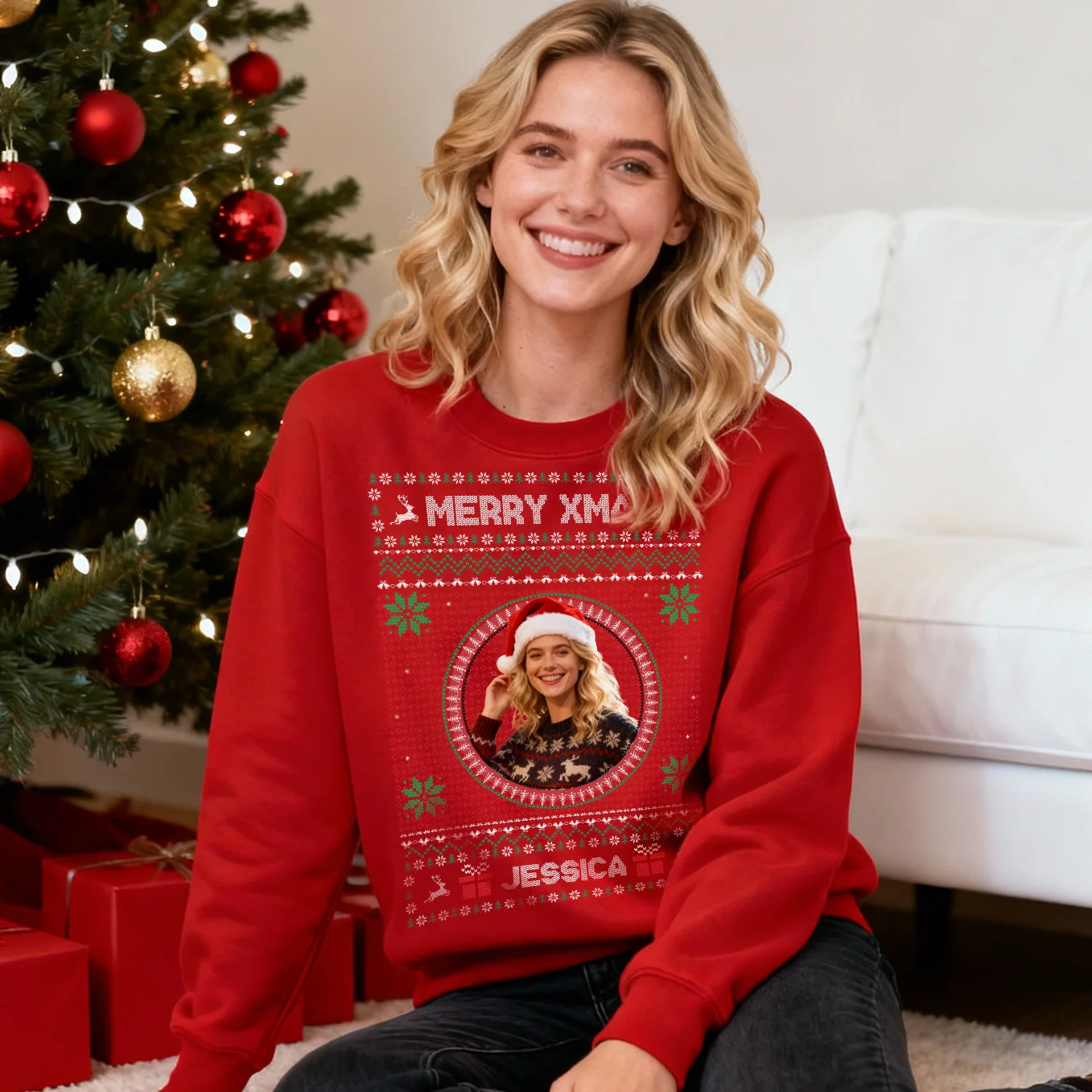 (US) Christmas Sweater “Dein Foto”