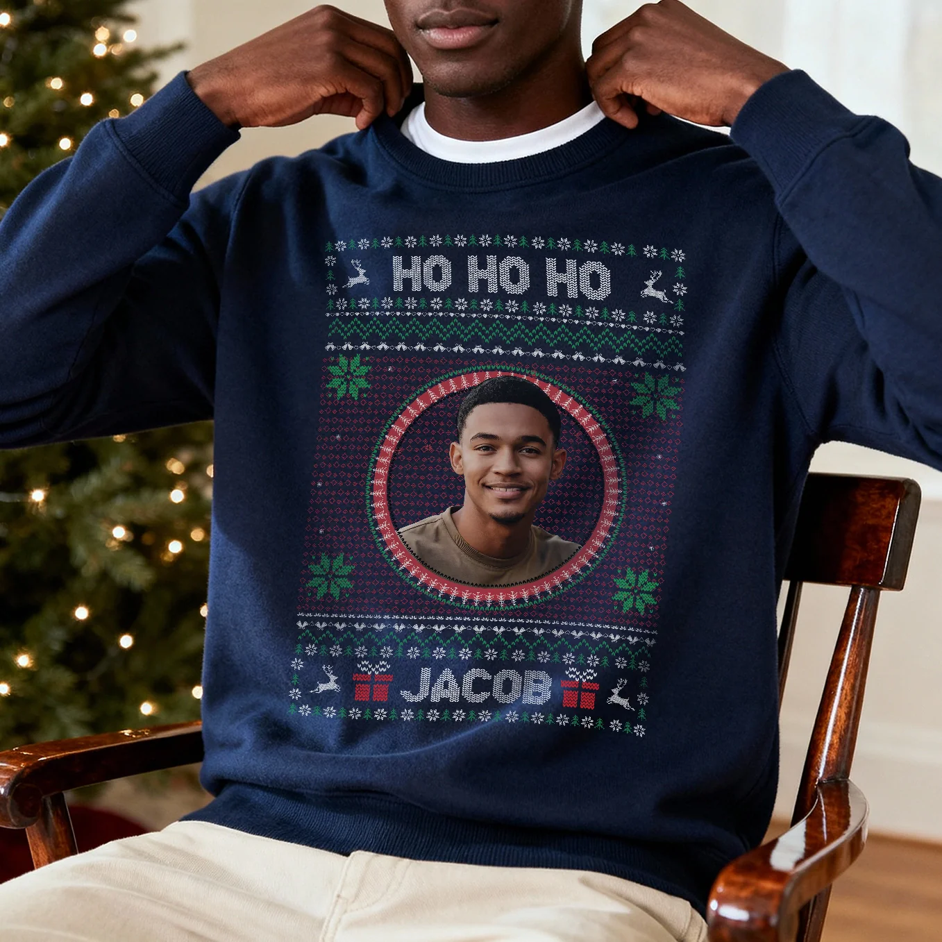 (US) Christmas Sweater “Dein Foto” - Image 5