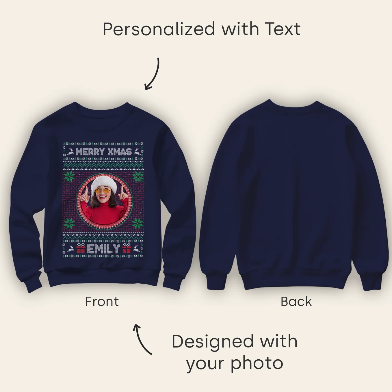 (US) Christmas Sweater “Dein Foto” - Image 9