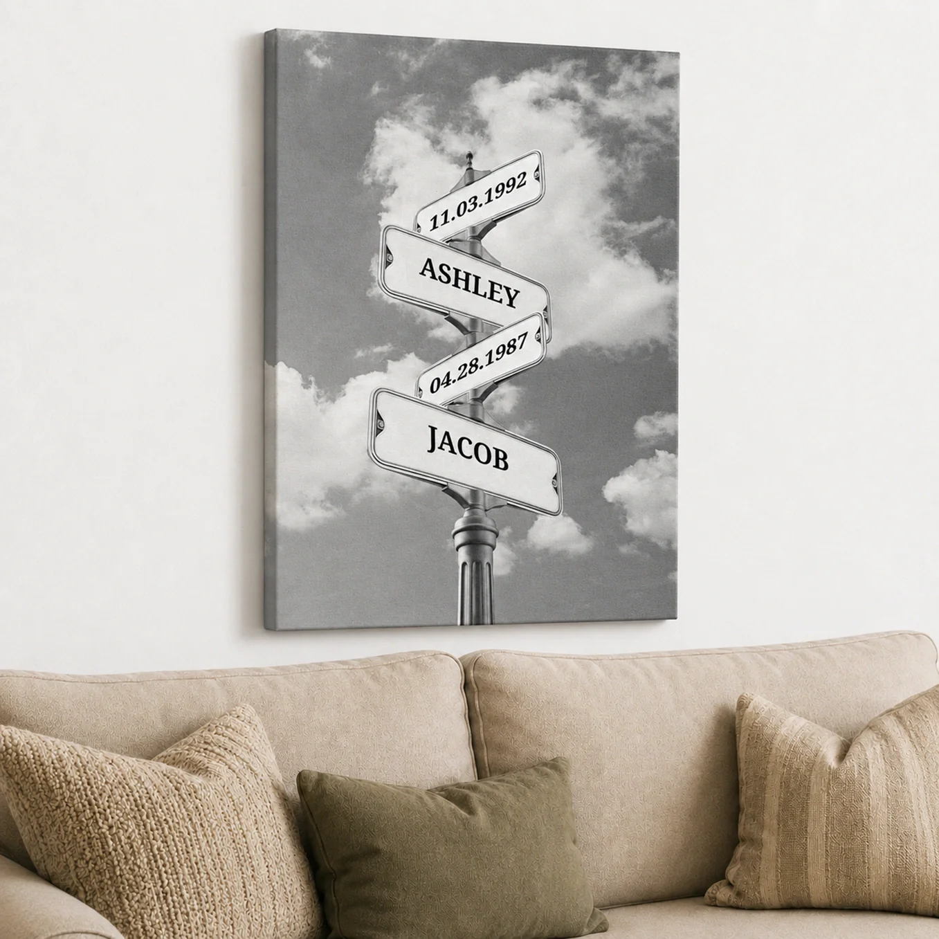 (US) Personalisierte Leinwand ''Vintage Straßenschild mit Geburtsdatum'' - Image 5