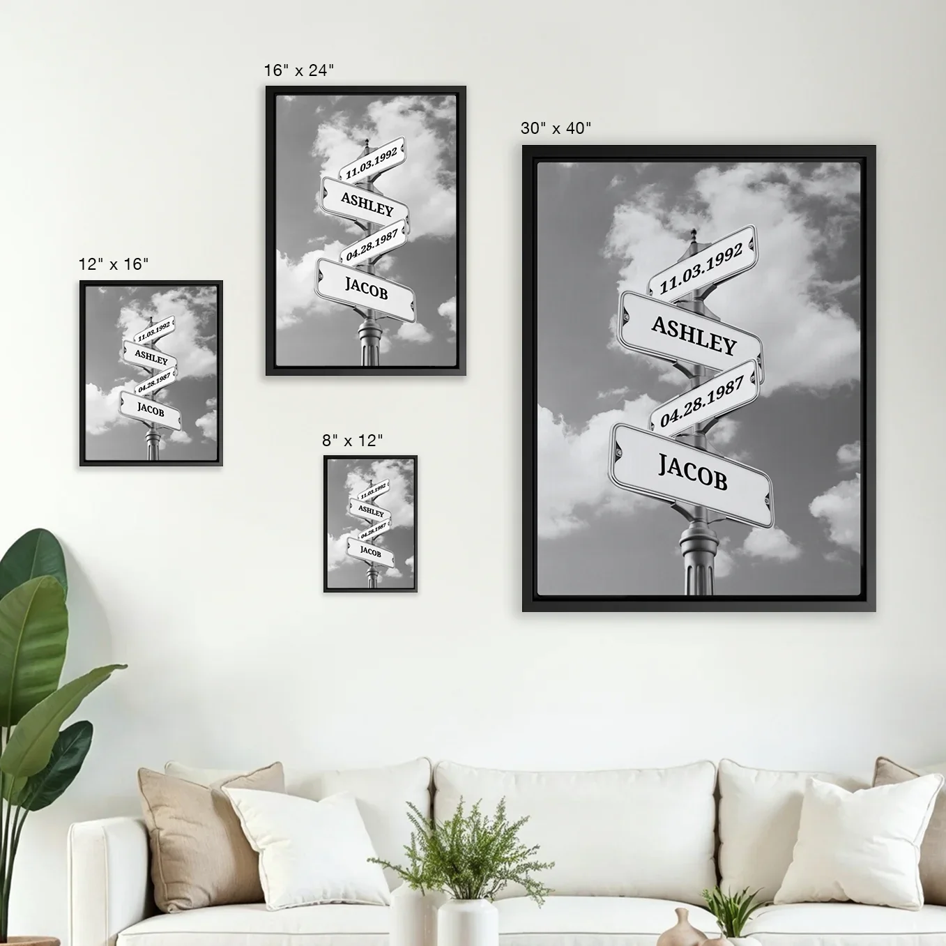 (US) Personalisierte Leinwand ''Vintage Straßenschild mit Geburtsdatum'' - Image 9
