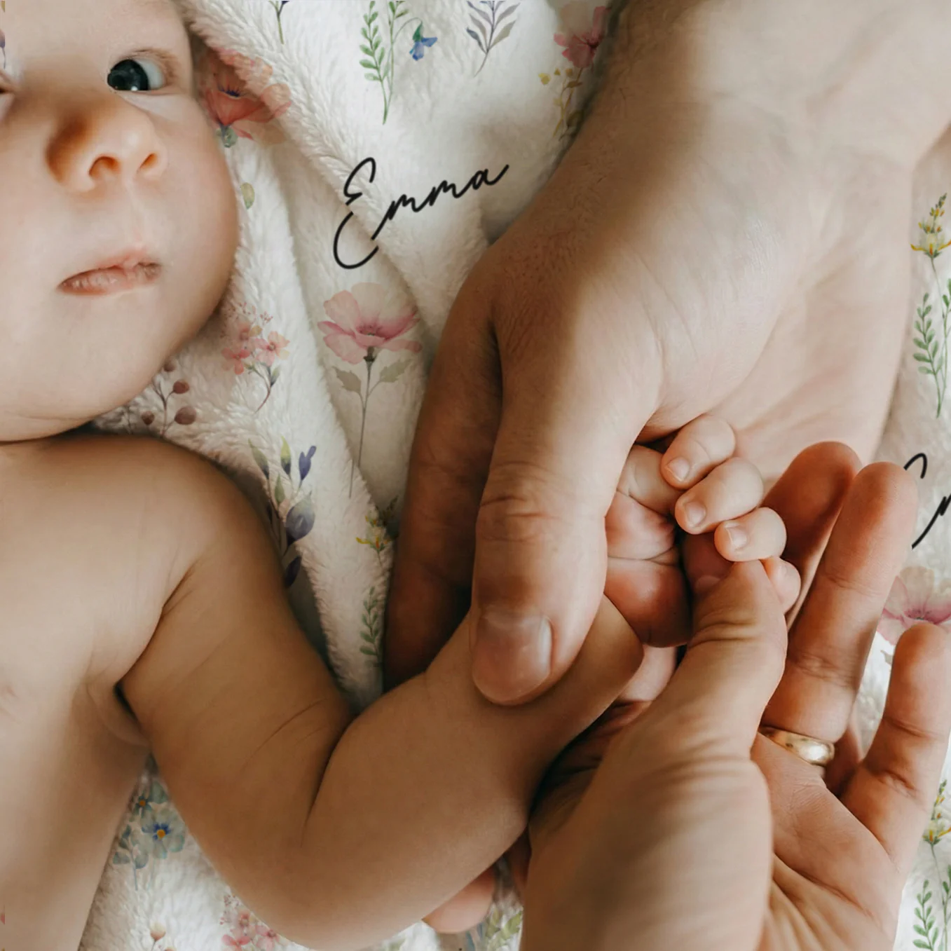 (US) Personalisierte Babydecke "Blümchen" - Image 3