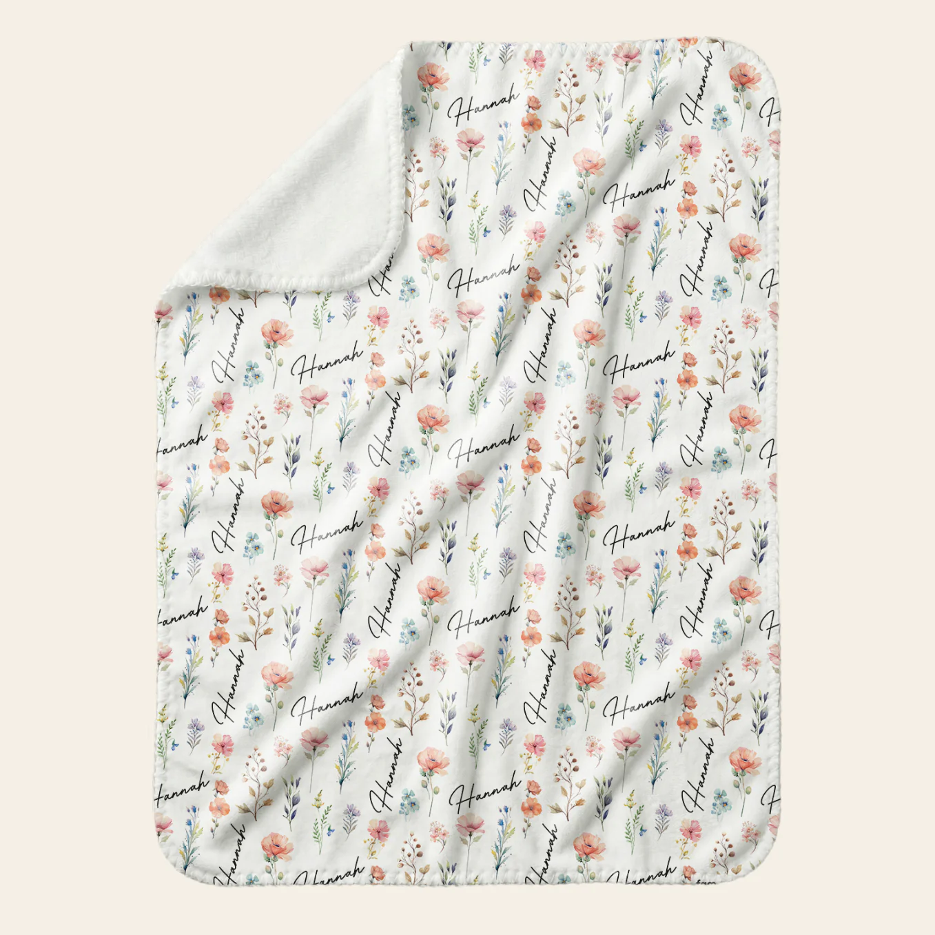(US) Personalisierte Babydecke "Blümchen" - Image 6
