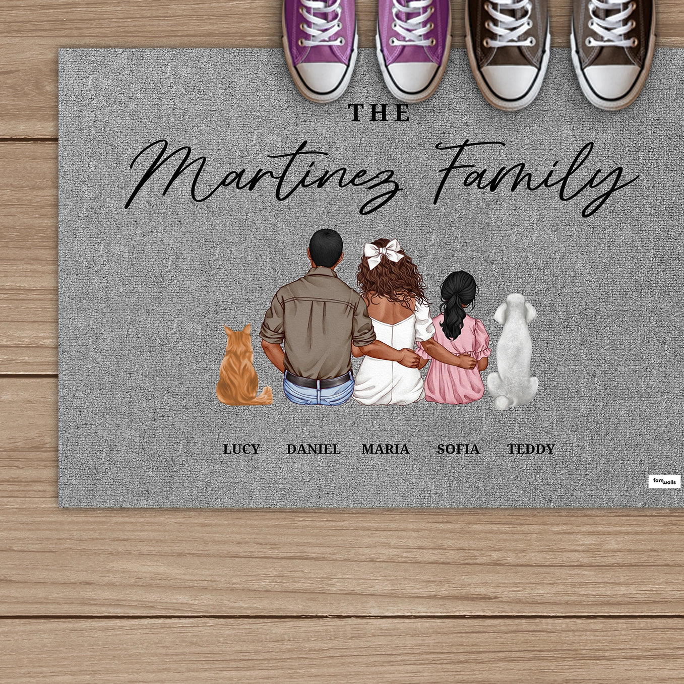 (US) Personalisierte Fußmatte "Familie" - Image 5
