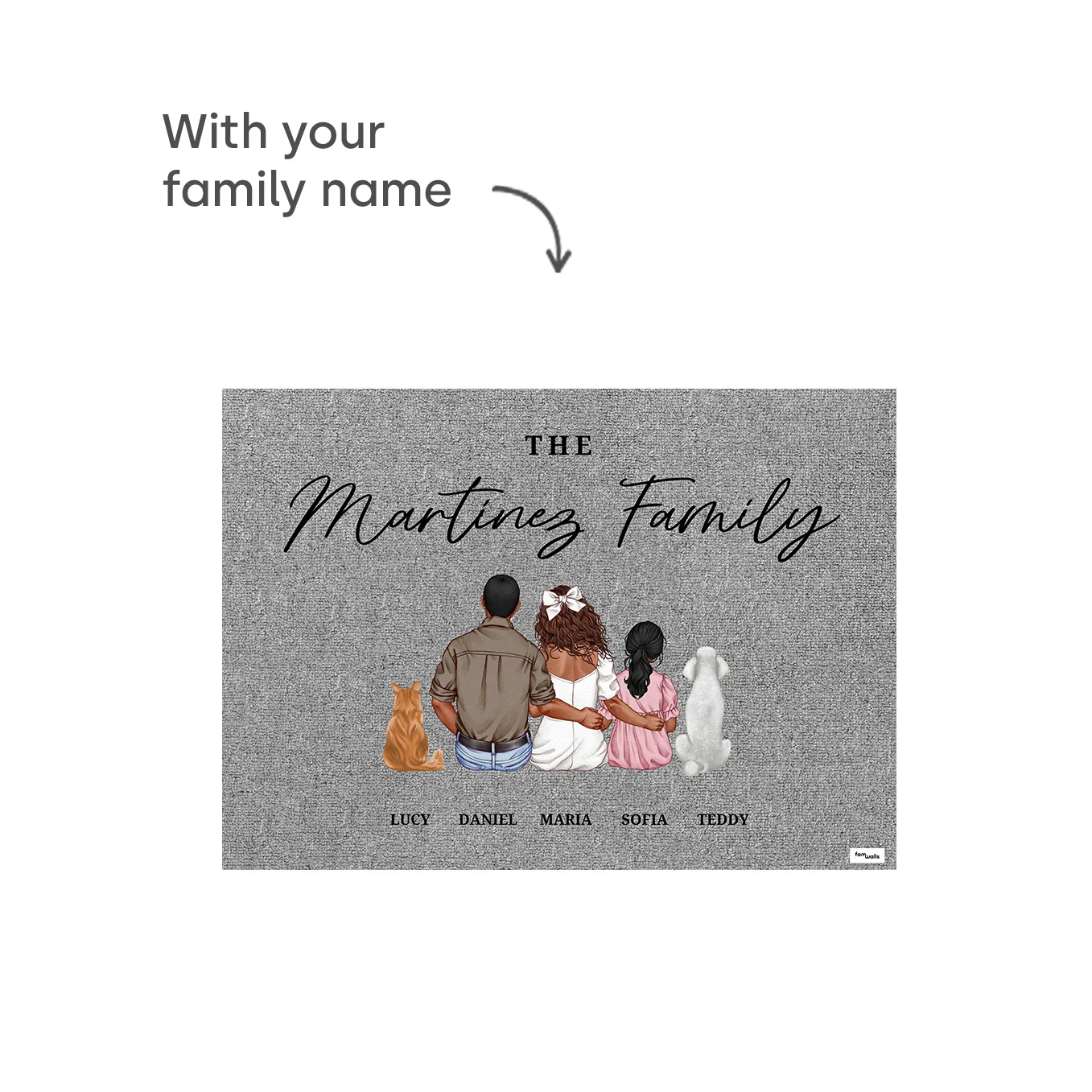 (US) Personalisierte Fußmatte "Familie" - Image 7