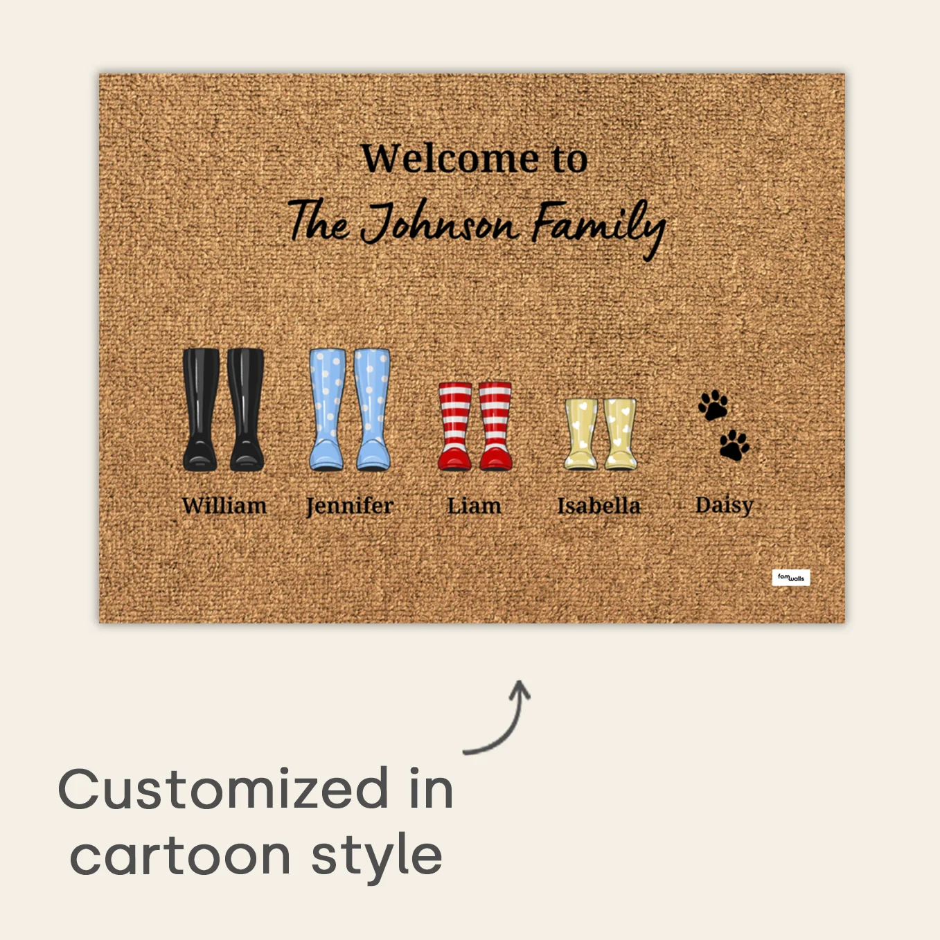 (US) Personalisierte Fußmatte "Gummistiefel" - Image 5