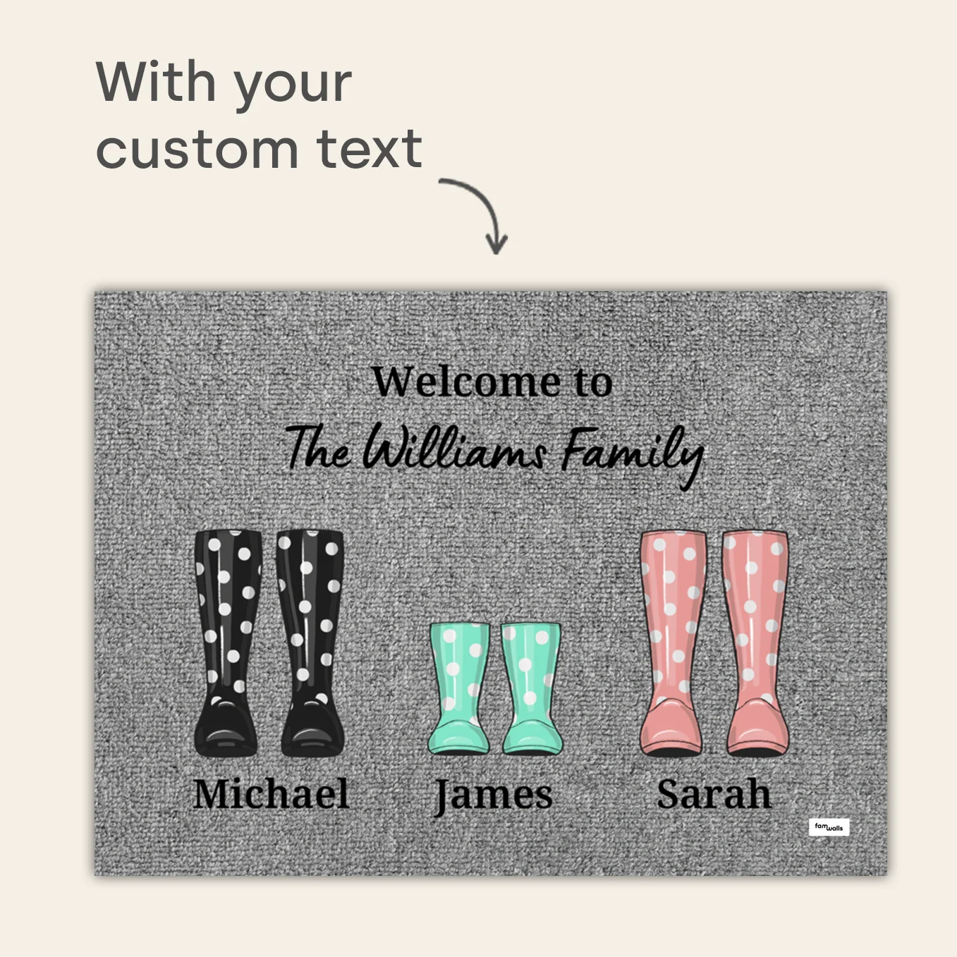 (US) Personalisierte Fußmatte "Gummistiefel" - Image 6