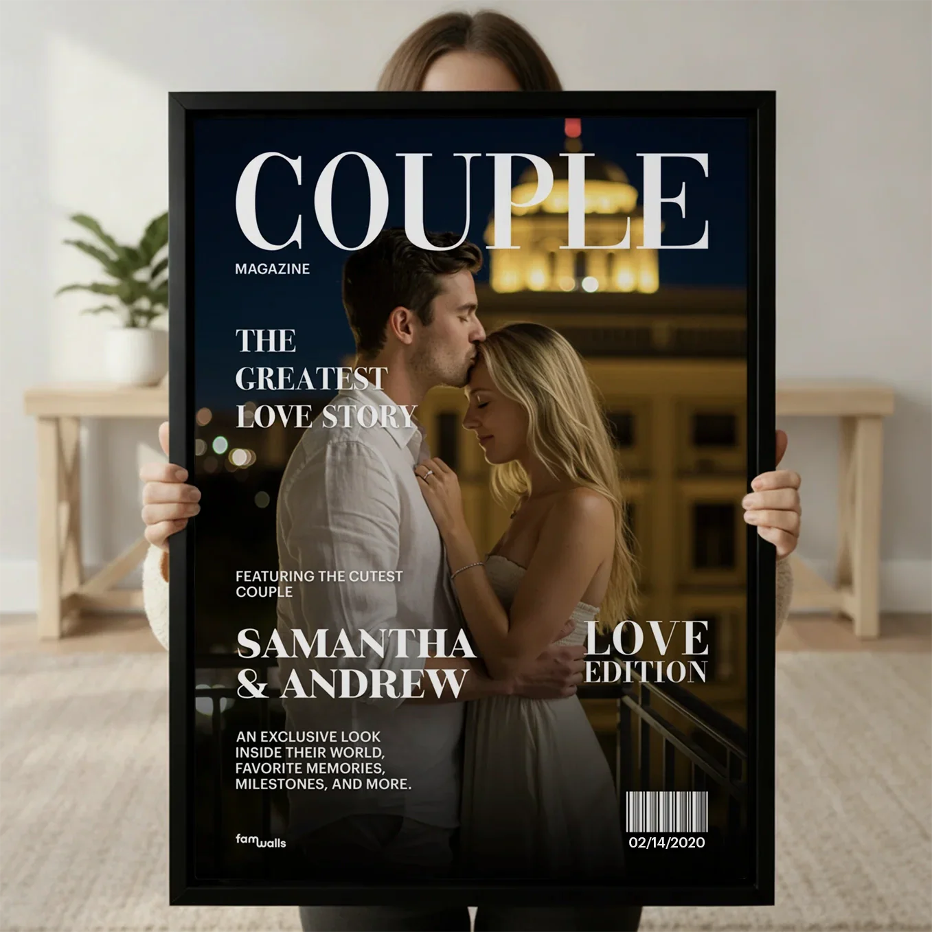 (US) Personalisierte Leinwand "Couple Magazine"