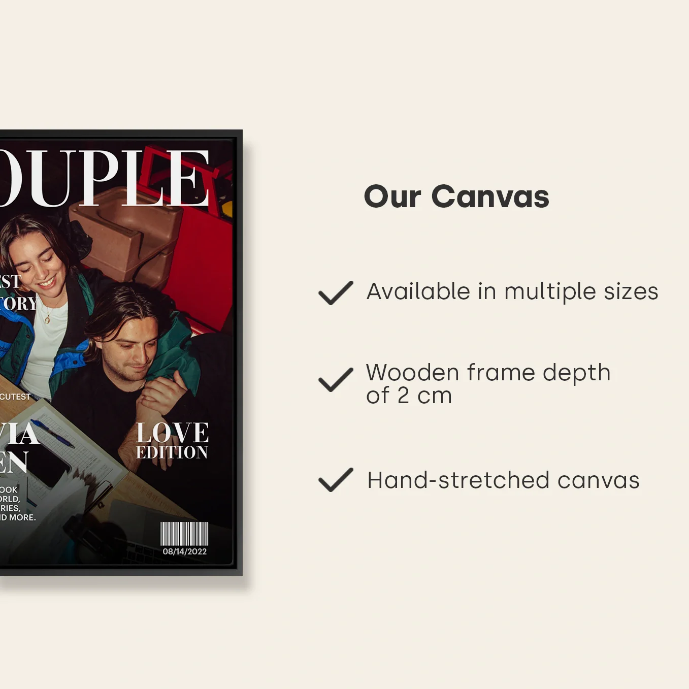 (US) Personalisierte Leinwand "Couple Magazine" - Image 14
