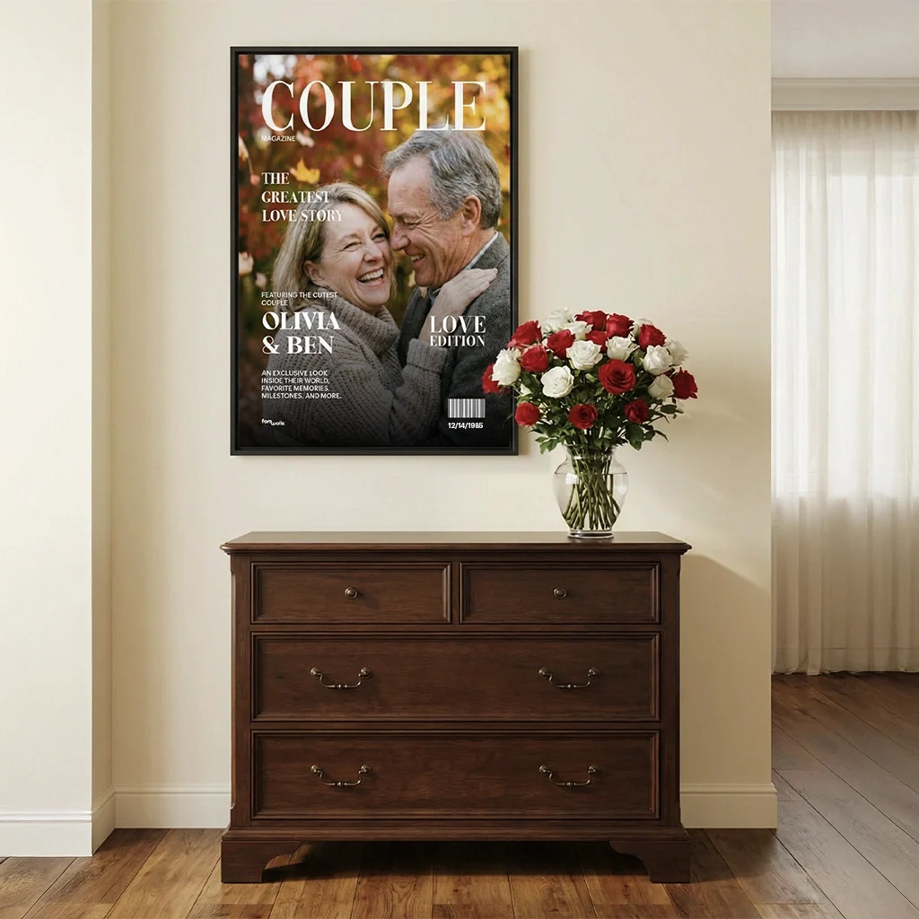 (US) Personalisierte Leinwand "Couple Magazine" - Image 2