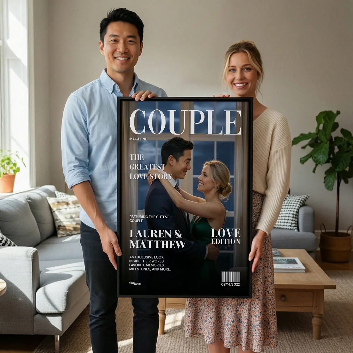 (US) Personalisierte Leinwand "Couple Magazine" - Image 4