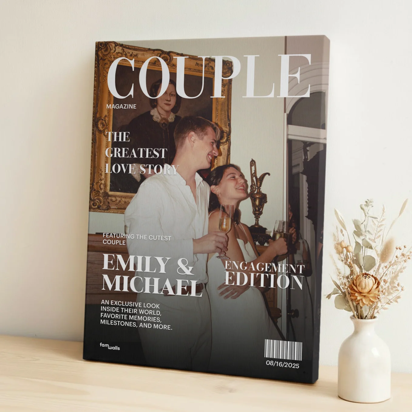 (US) Personalisierte Leinwand "Couple Magazine" - Image 5