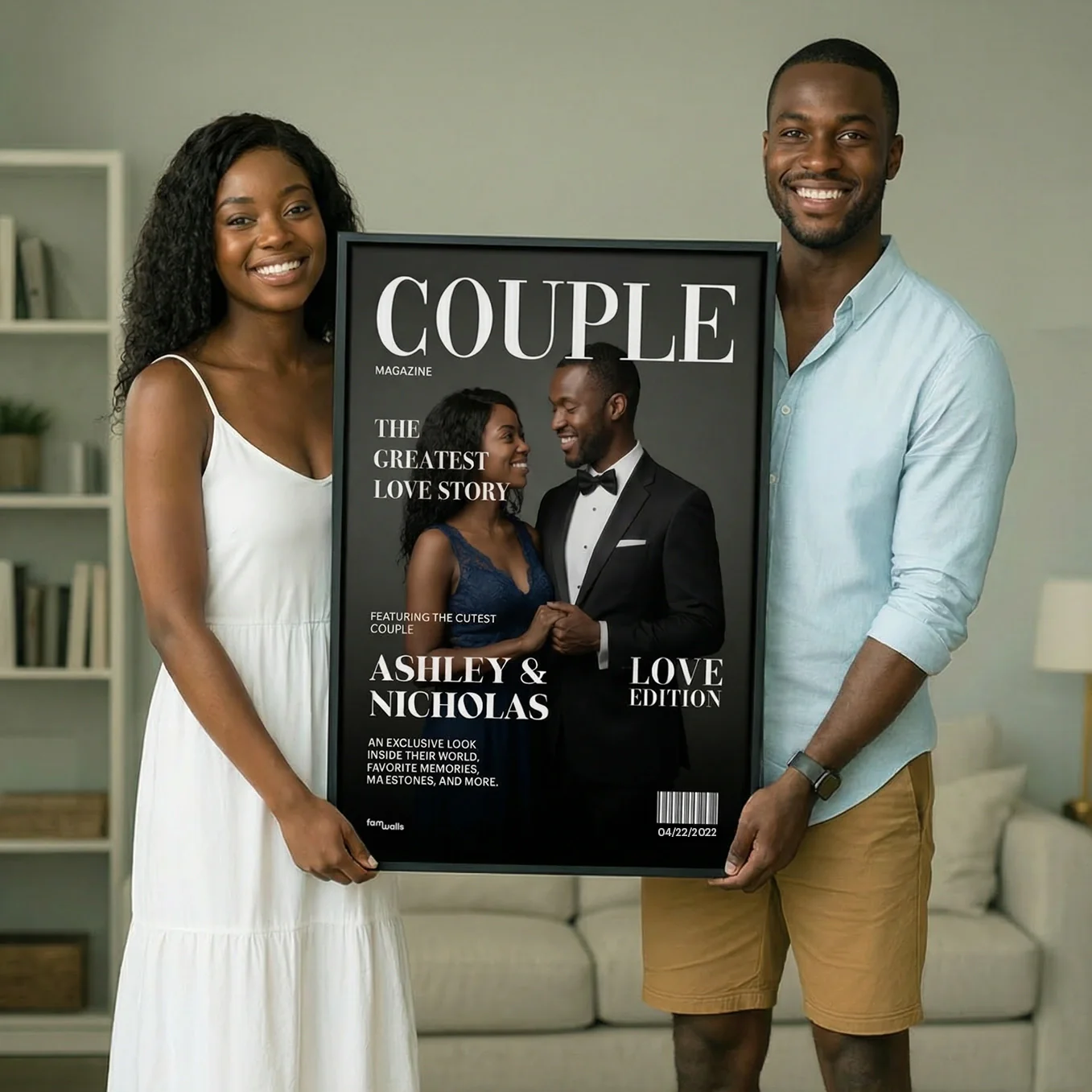 (US) Personalisierte Leinwand "Couple Magazine" - Image 6