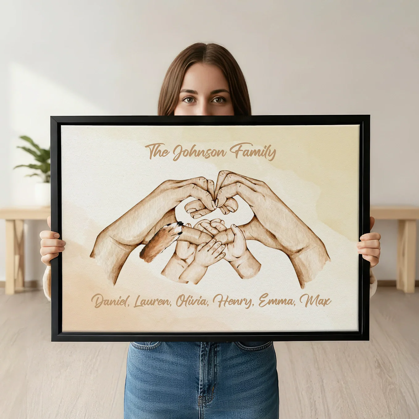 (US) Personalisierte Leinwand "Familienglück"