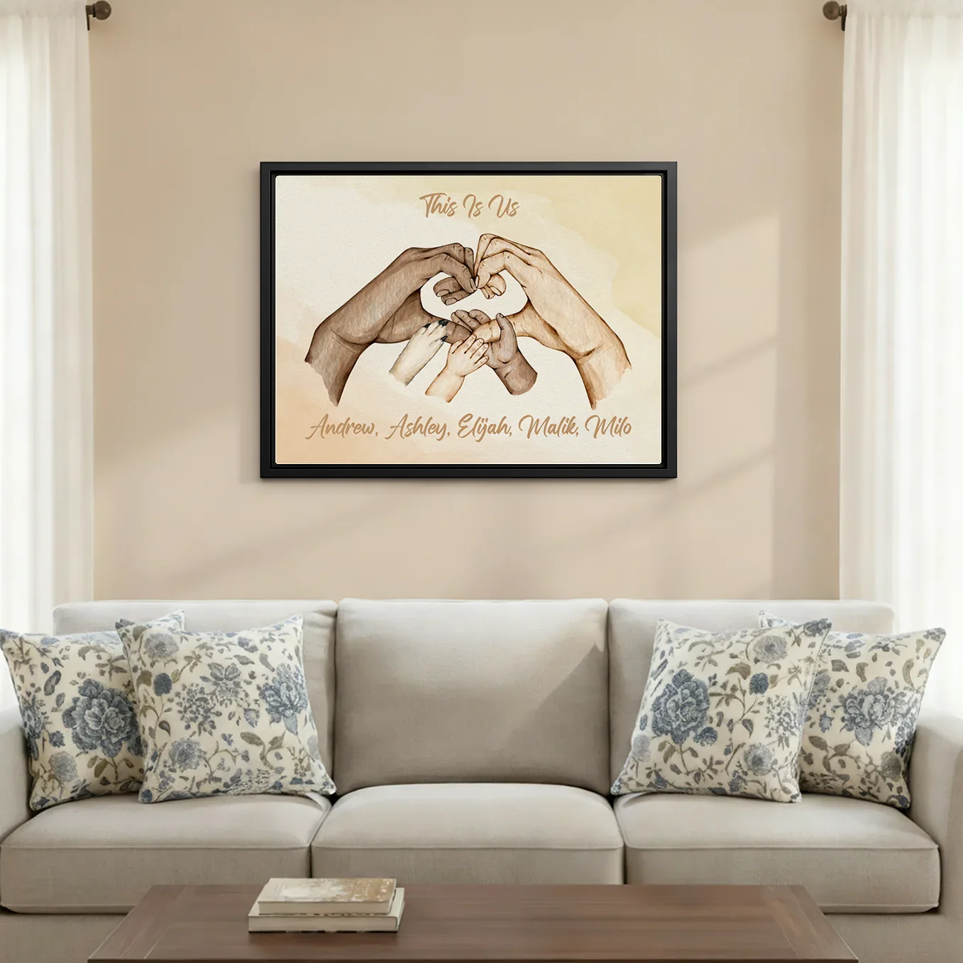 (US) Personalisierte Leinwand "Familienglück" - Image 4