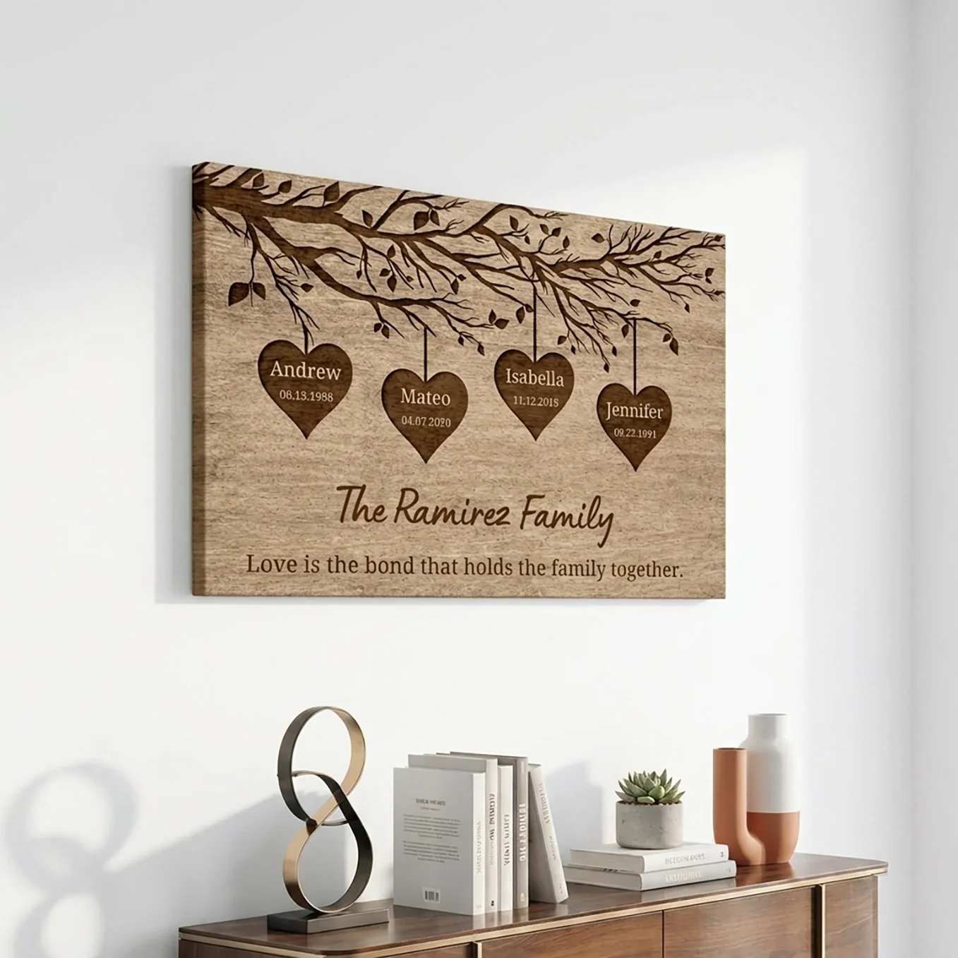 (US) Personalisierte Leinwand "Unsere Familie" - Image 4