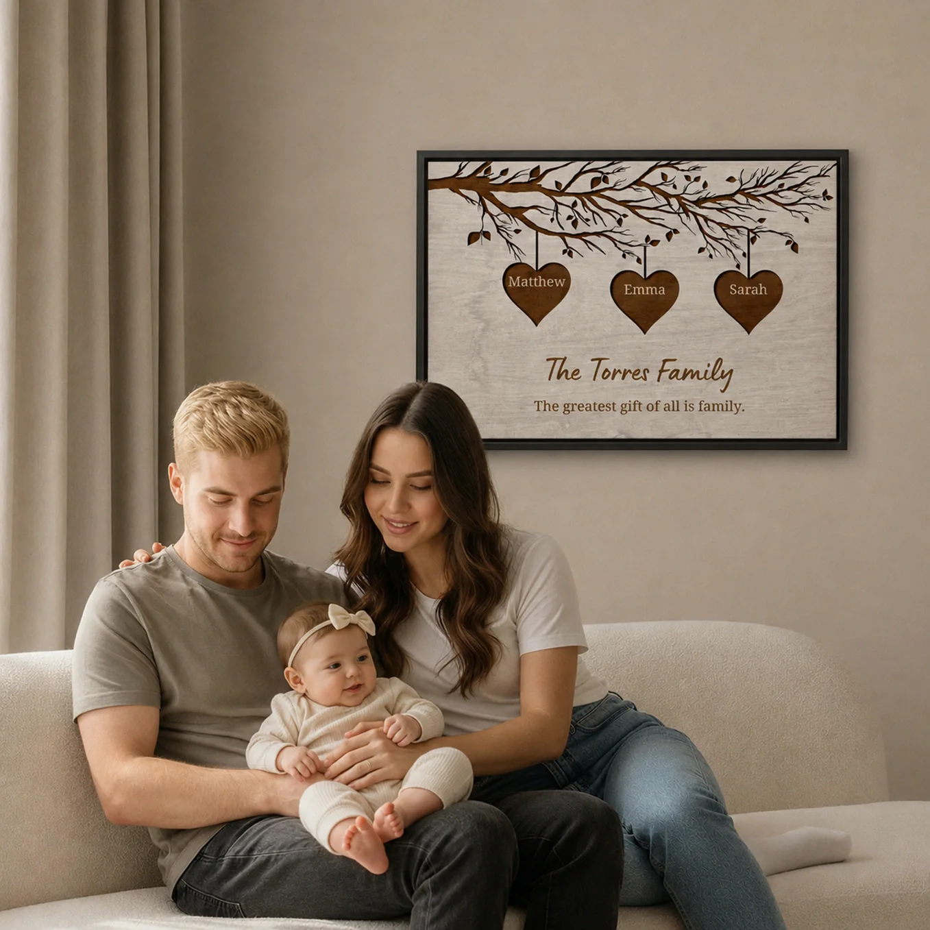 (US) Personalisierte Leinwand "Unsere Familie" - Image 5