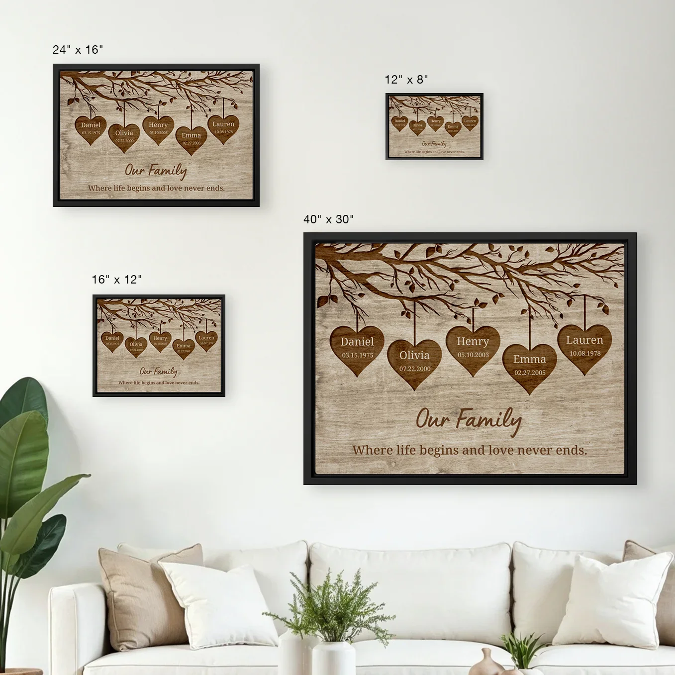 (US) Personalisierte Leinwand "Unsere Familie" - Image 6