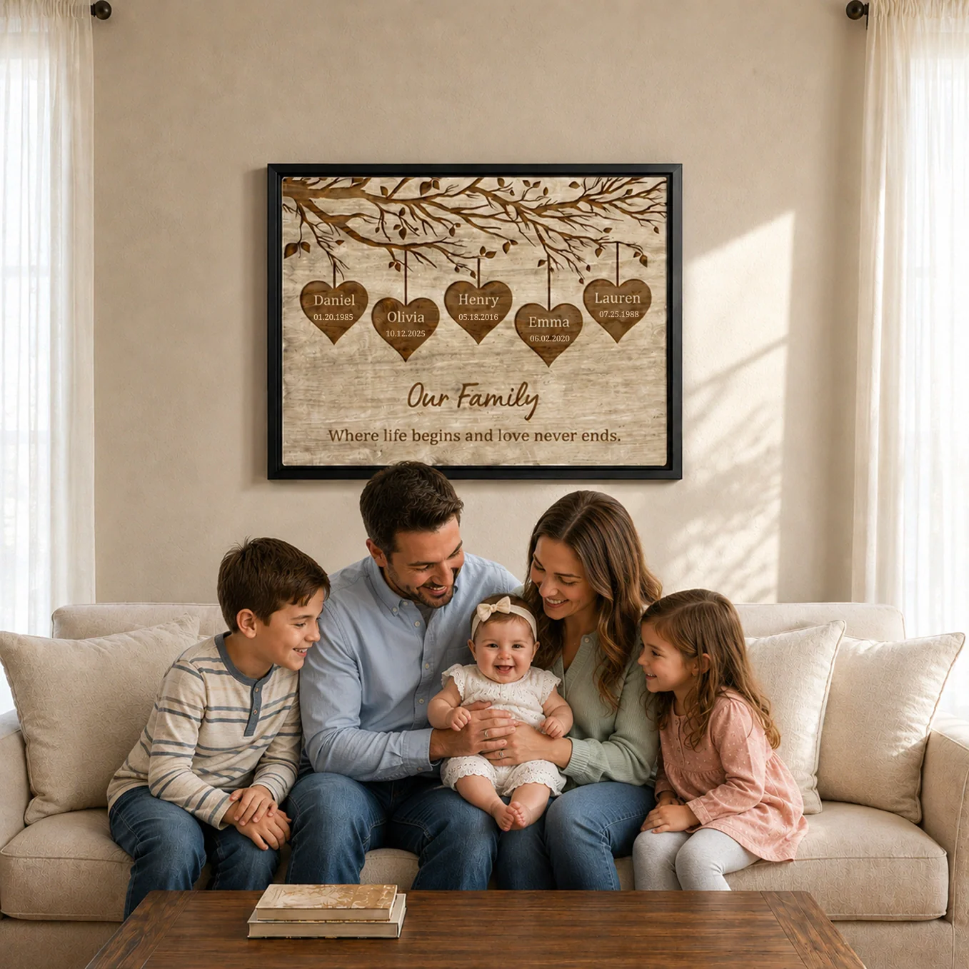 (US) Personalisierte Leinwand "Unsere Familie" - Image 8