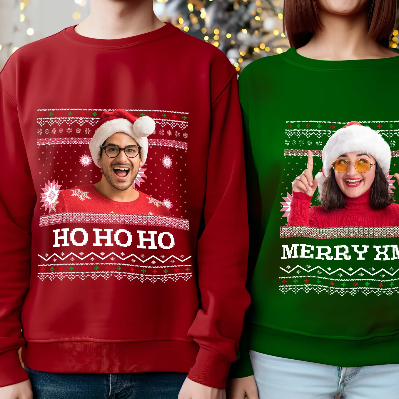 (US) Personalisierter Christmas Sweater "Ho Ho Ho" - Image 3