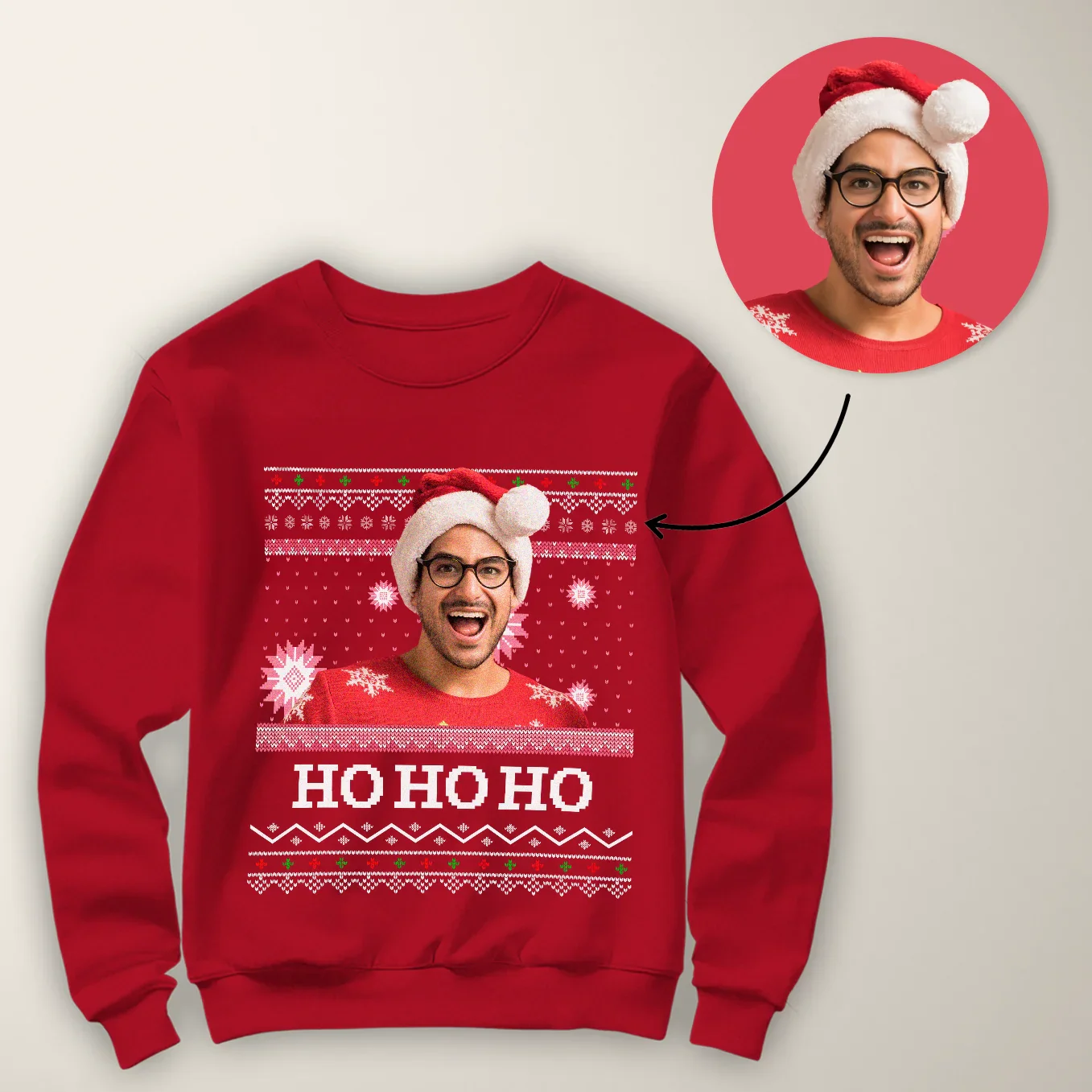 (US) Personalisierter Christmas Sweater "Ho Ho Ho" - Image 4