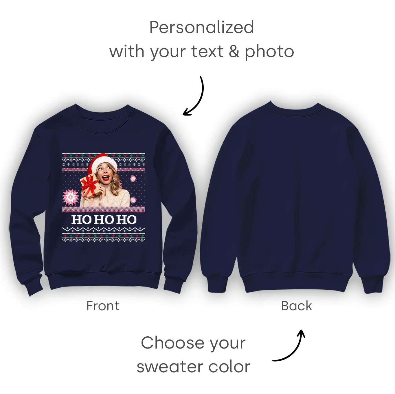 (US) Personalisierter Christmas Sweater "Ho Ho Ho" - Image 8