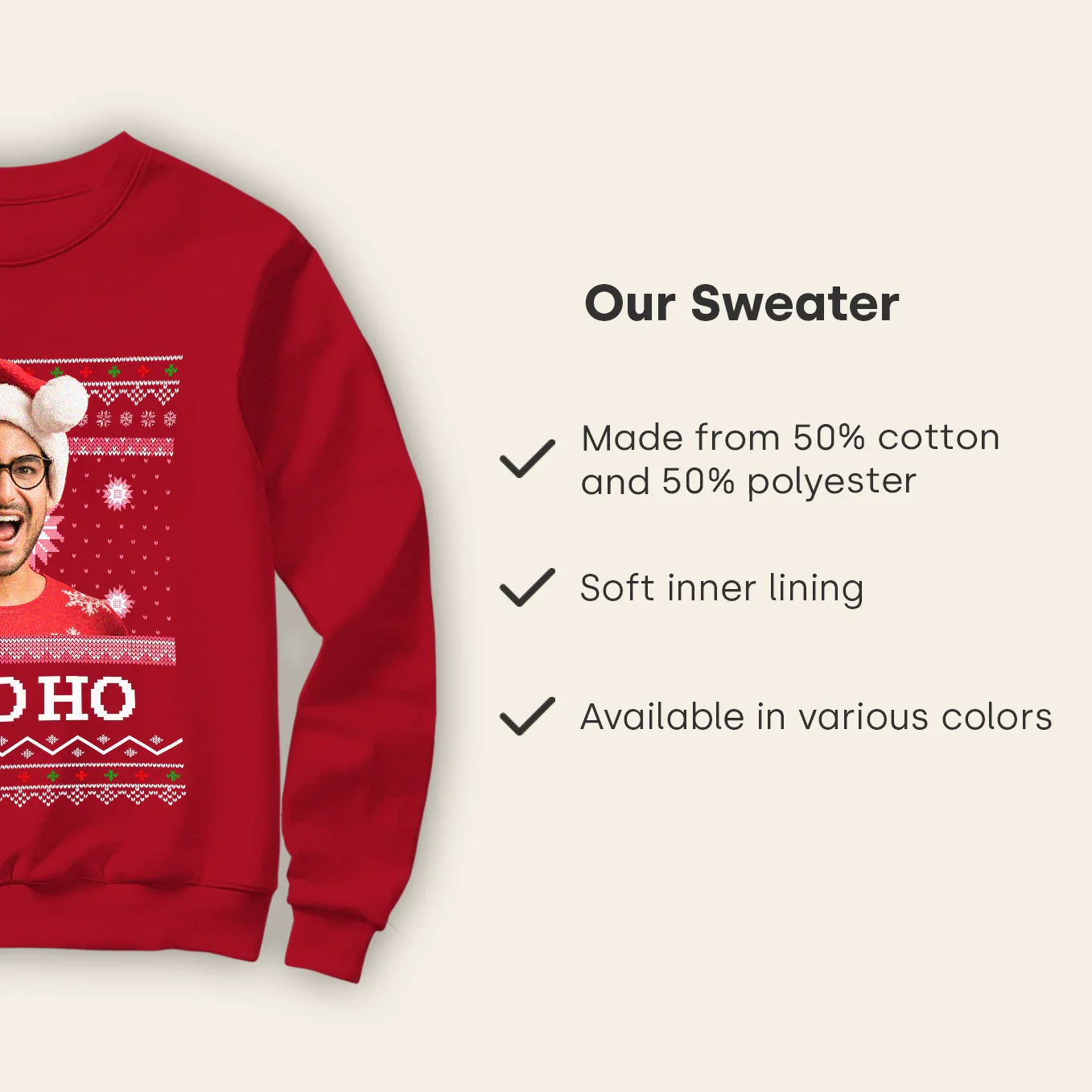(US) Personalisierter Christmas Sweater "Ho Ho Ho" - Image 9