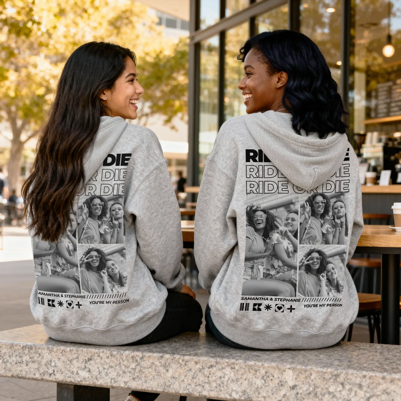 (US) Personalisierter Hoodie "Besties" - Image 6