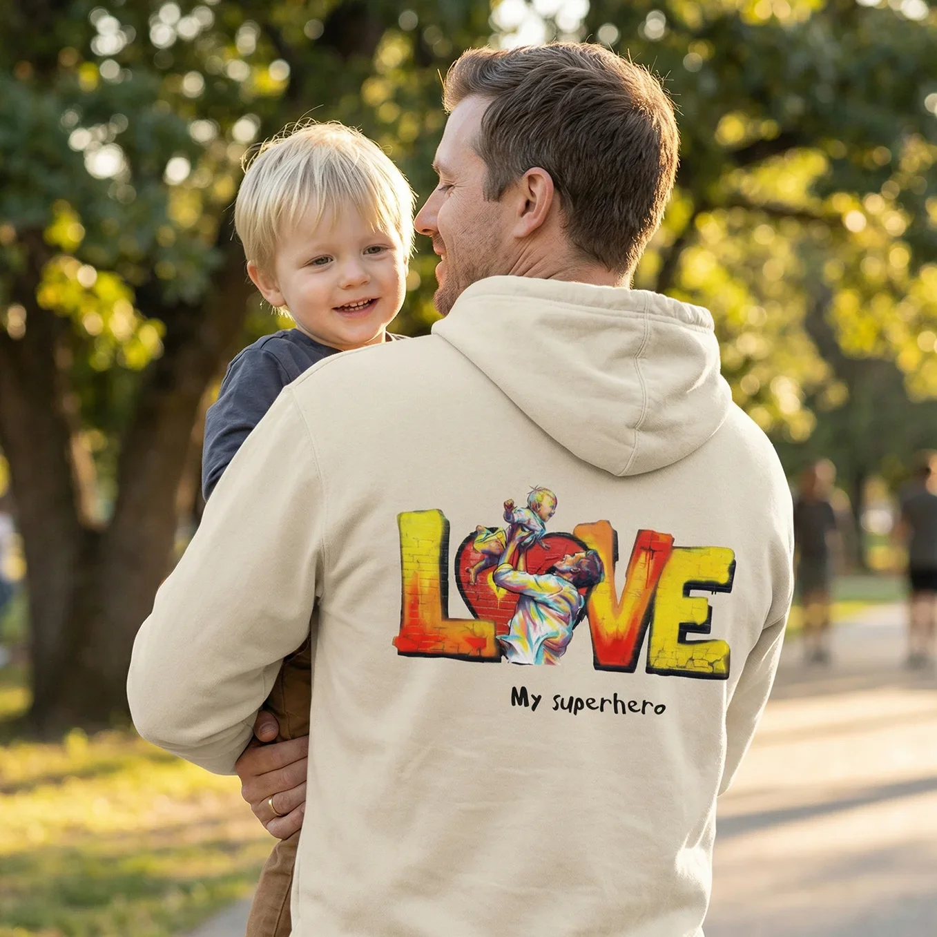 (US) Personalisierter Hoodie Love "PAPA" - Image 2