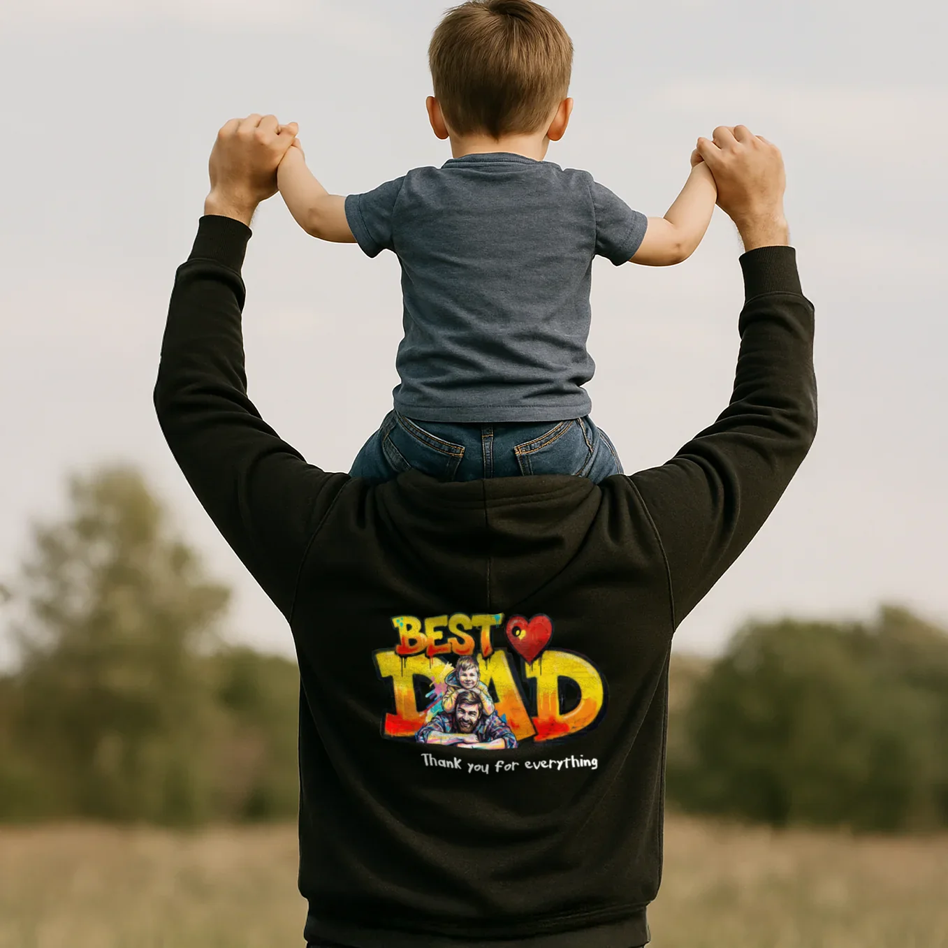 (US) Personalisierter Hoodie Love "PAPA" - Image 4