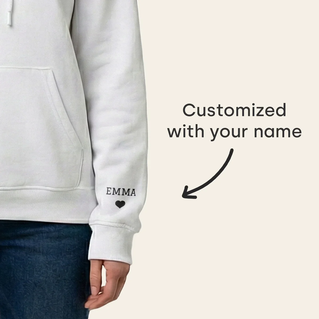 (US) Personalisierter Hoodie "MAMA" mit Ärmeldruck - Image 5