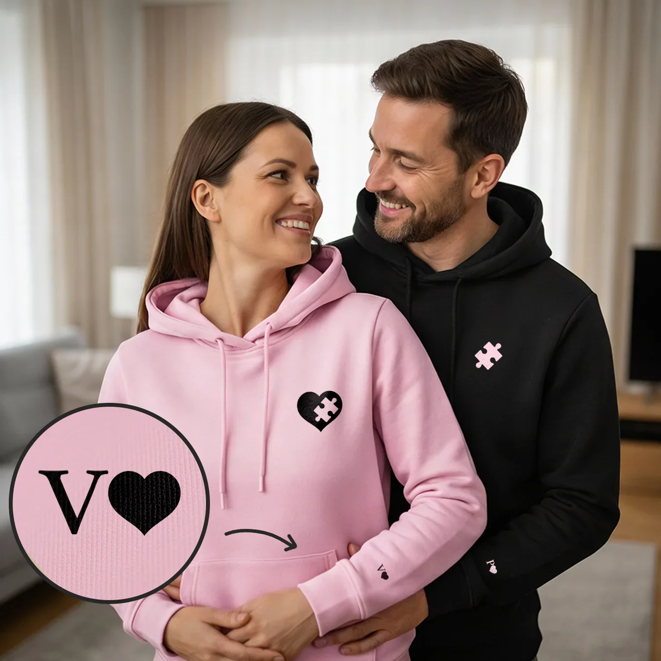 (US) Personalisierter Hoodie "Puzzlestück" - Image 5