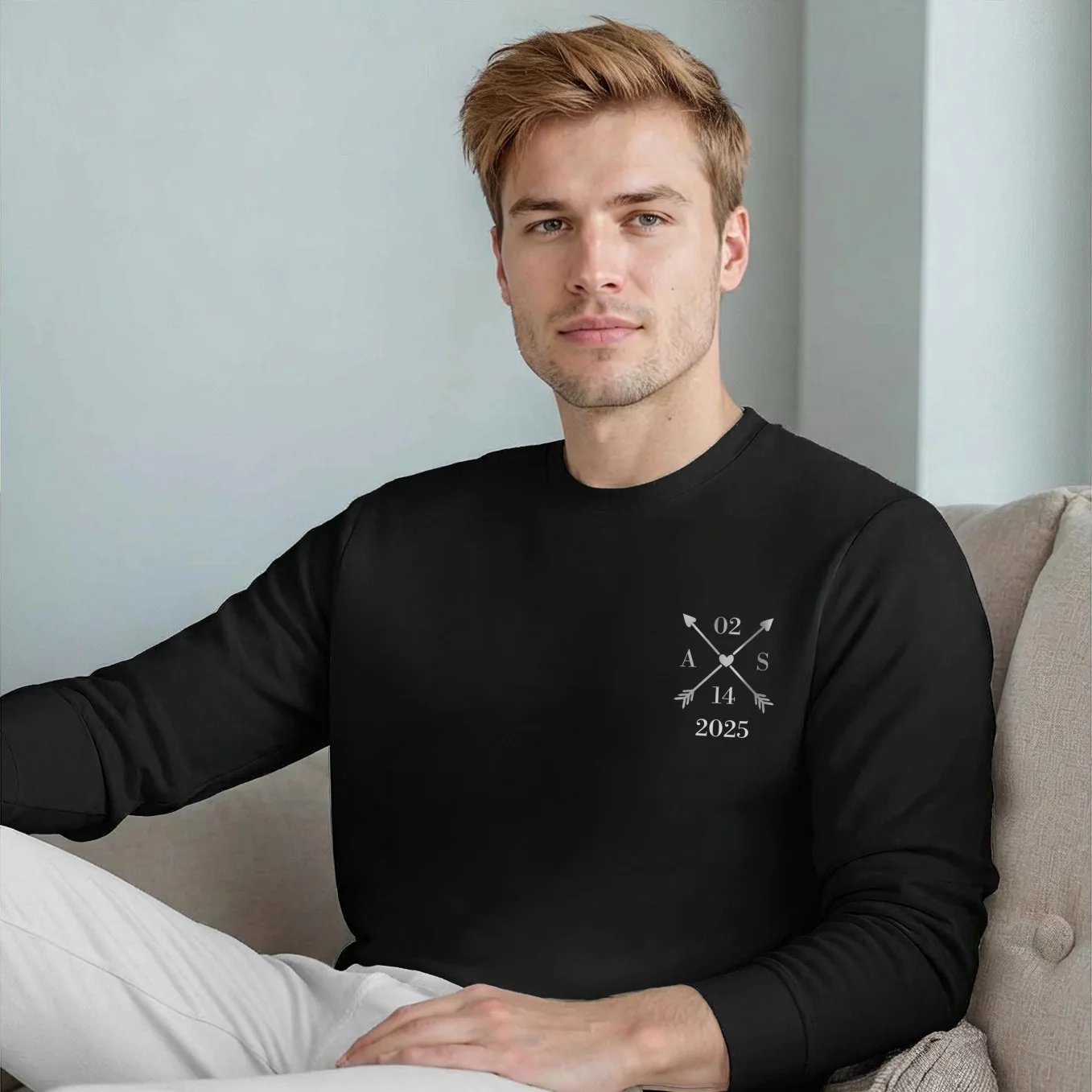 (US) Personalisierter Sweater Herz & Datum - Image 4