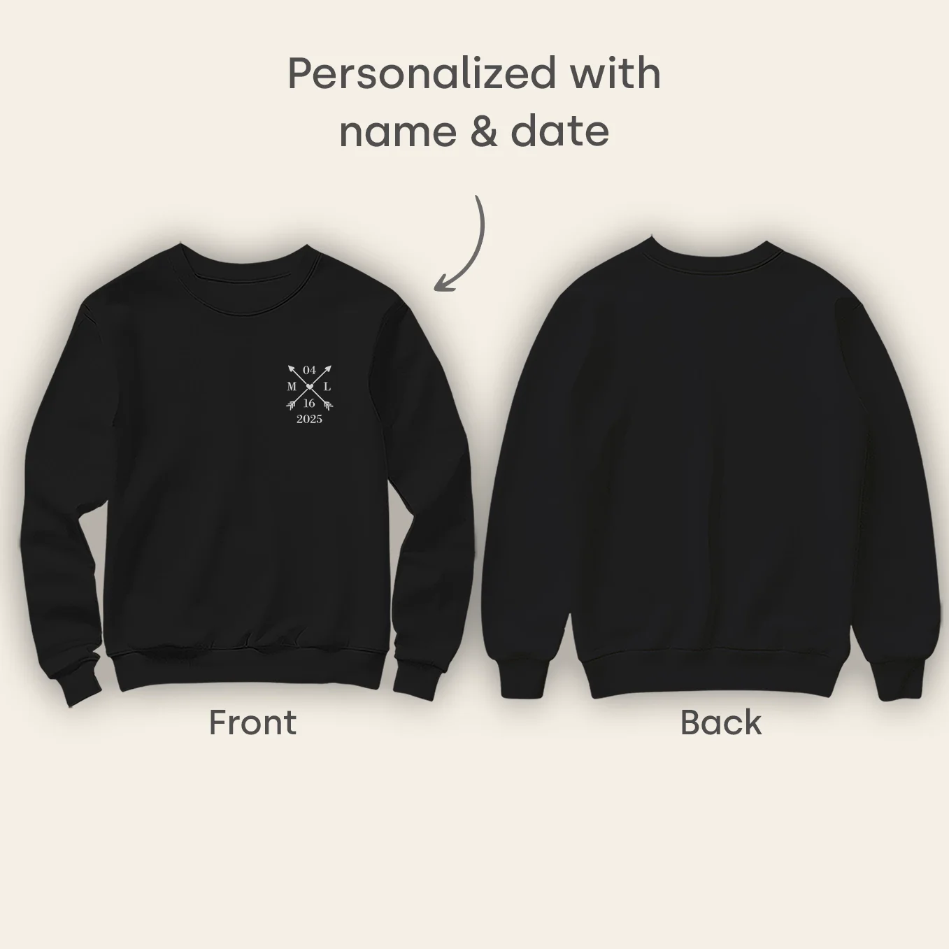 (US) Personalisierter Sweater Herz & Datum - Image 7