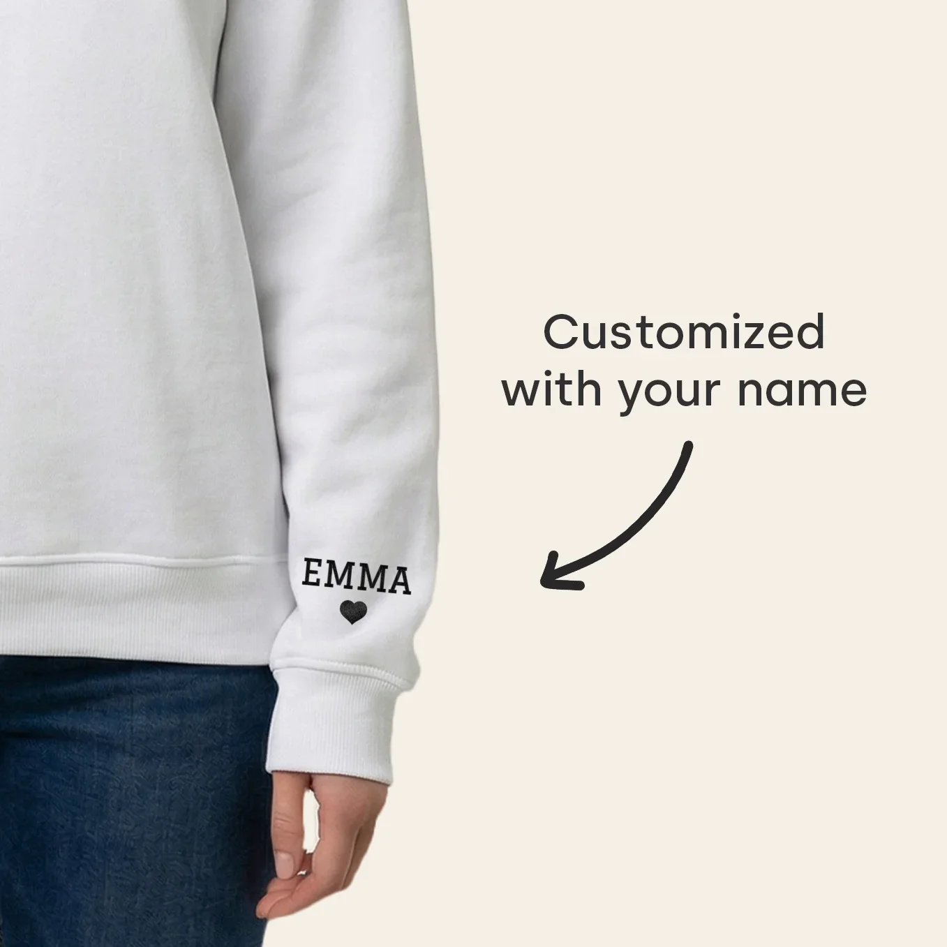 (US) Personalisierter Sweater "MAMA" mit Ärmeldruck - Image 5