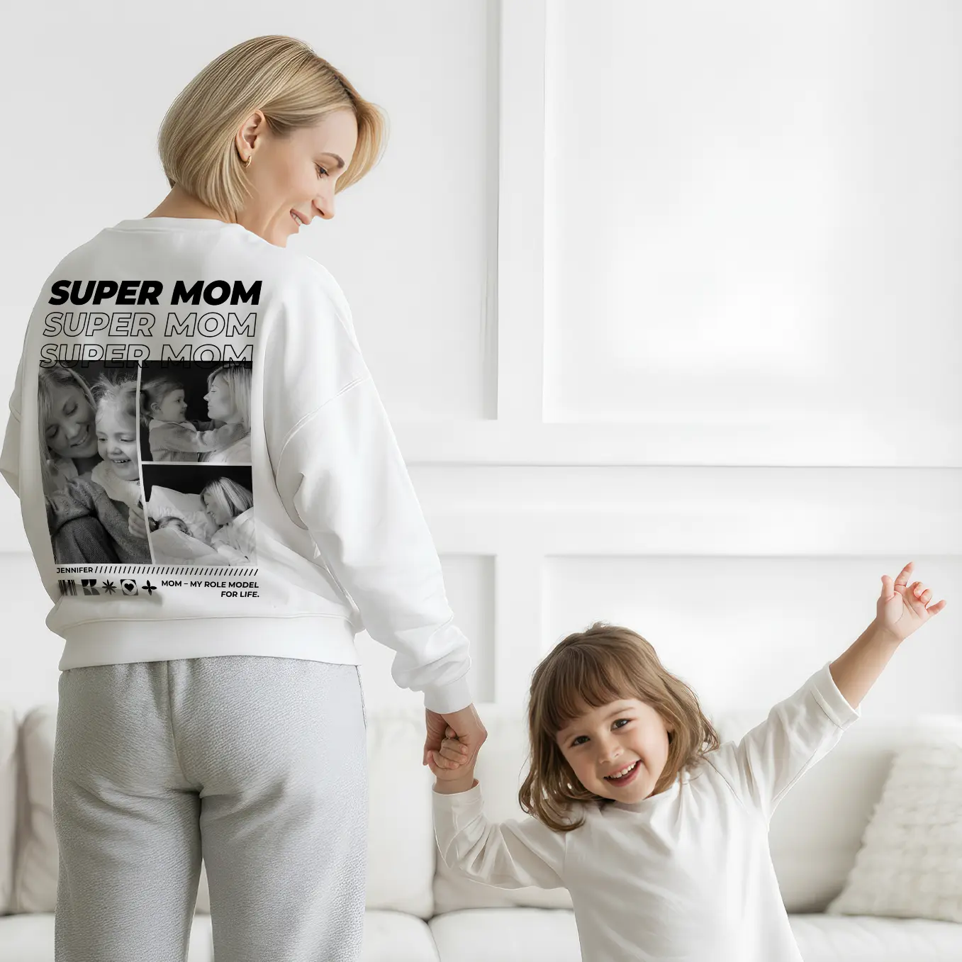 (US) Personalisierter Sweater "Mama" mit Fotos - Image 5