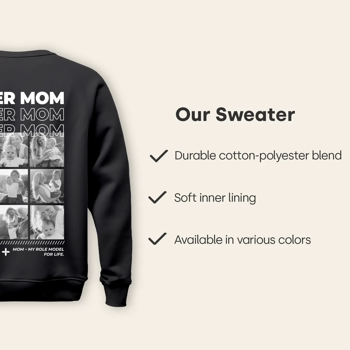 (US) Personalisierter Sweater "Mama" mit Fotos - Image 9