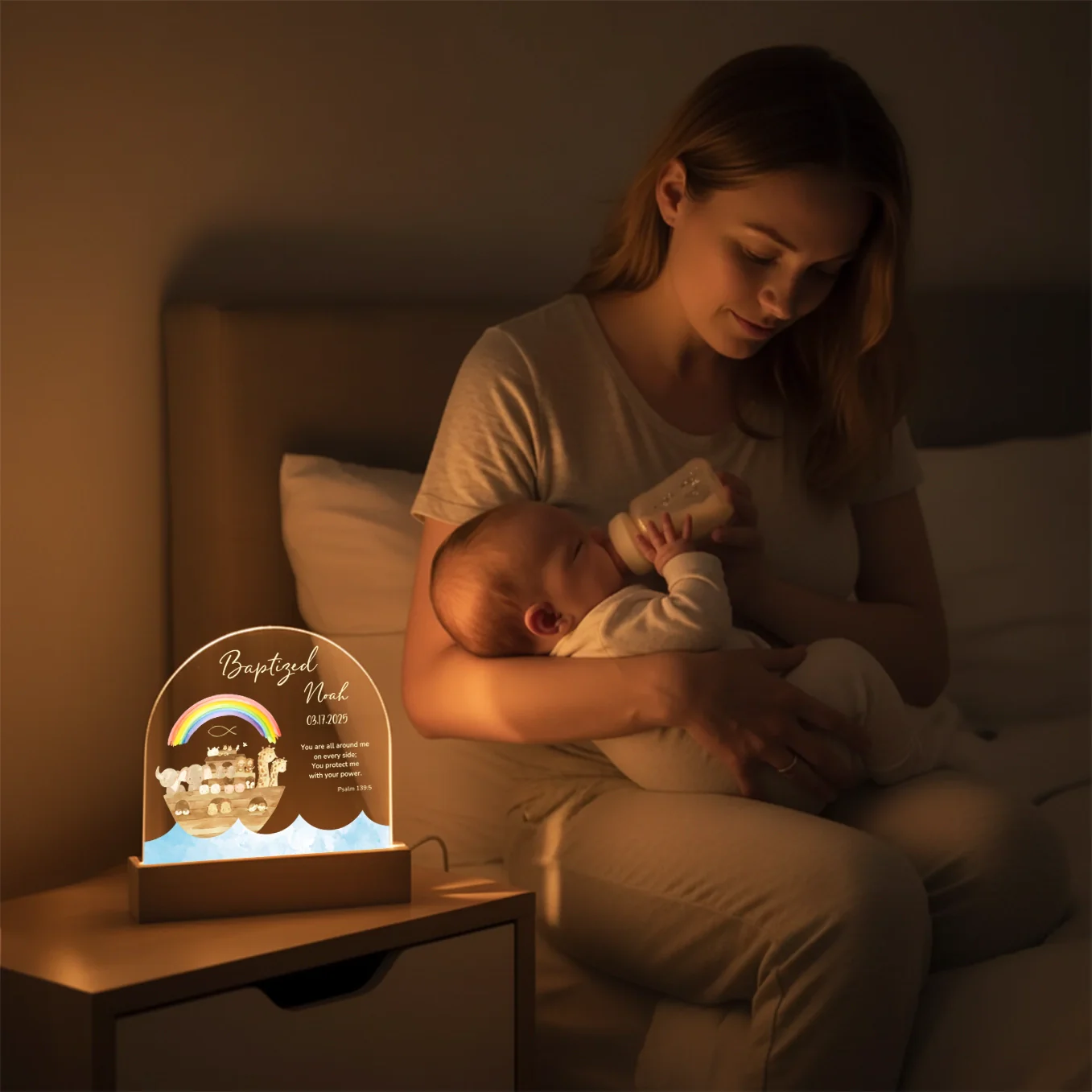 (US) Personalisiertes Acryl-Licht Taufe "Arche” - Image 2