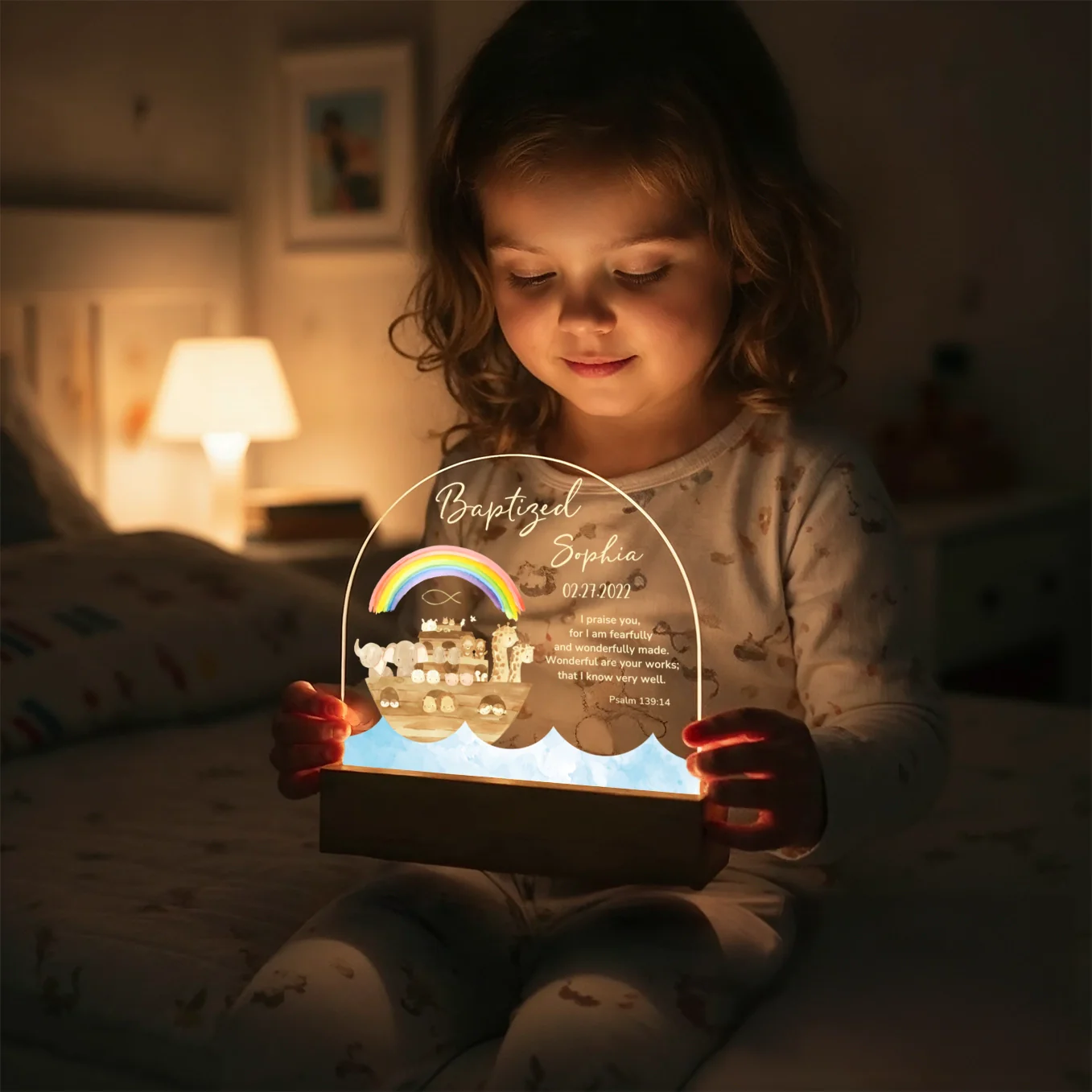 (US) Personalisiertes Acryl-Licht Taufe "Arche” - Image 3