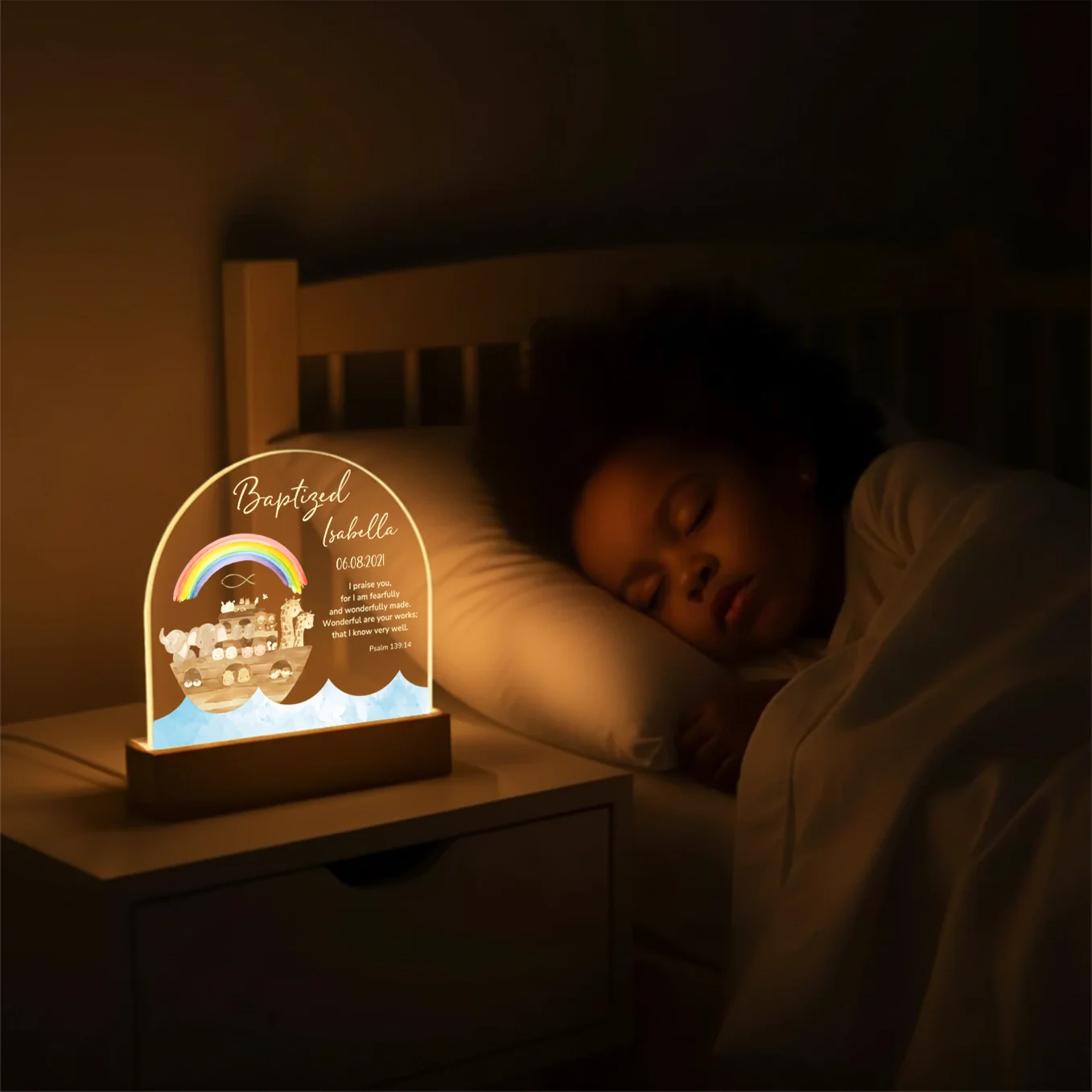 (US) Personalisiertes Acryl-Licht Taufe "Arche” - Image 5