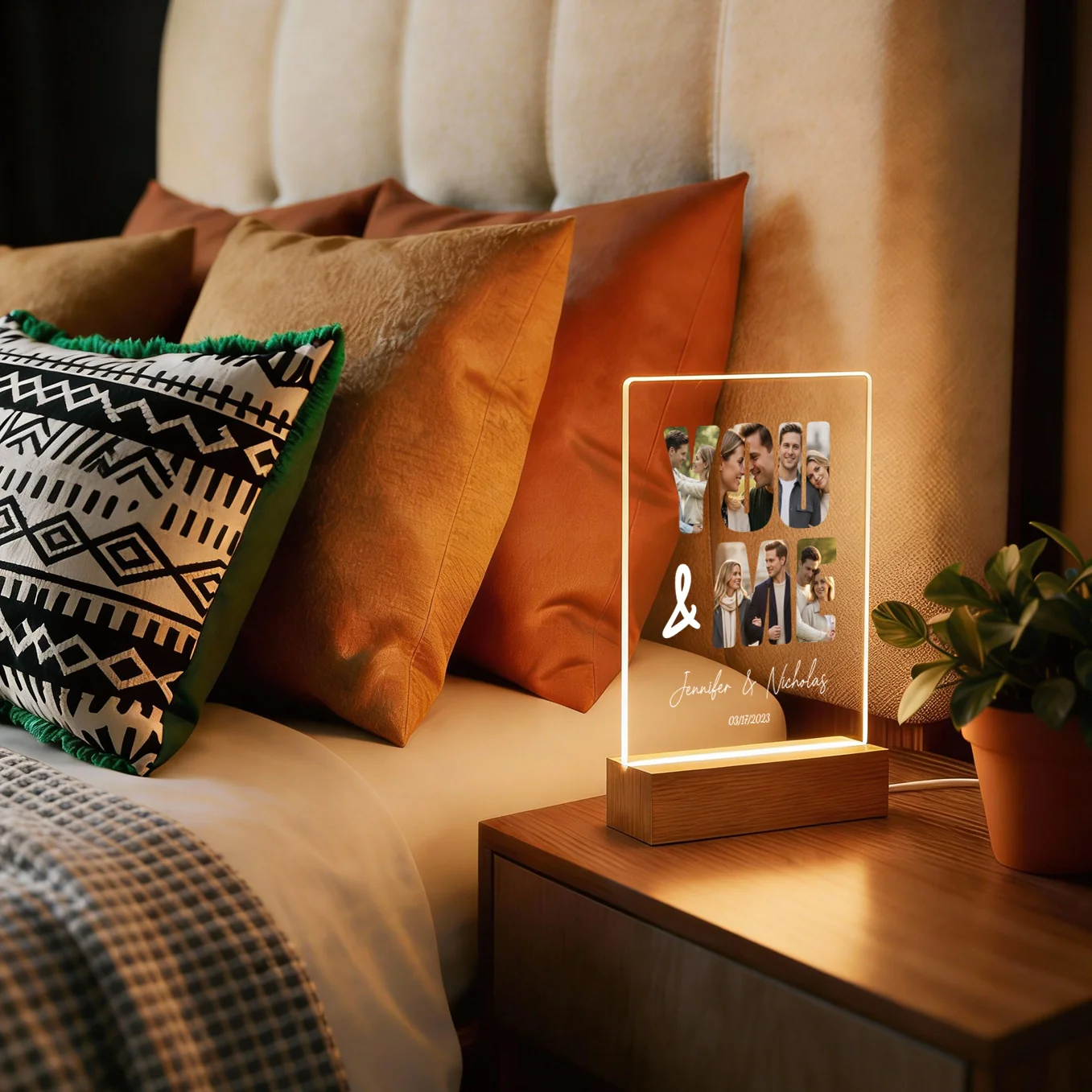 (US) Personalisiertes Acryl-Licht "You and Me" | Nachtlicht, Dekolicht, Glowlight - Image 3