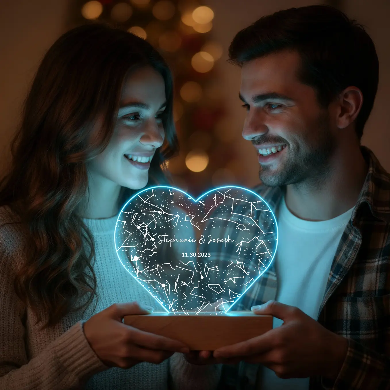 (US) Personalisiertes Herz Acryl-Licht ''Sternenhimmel'' - Image 12
