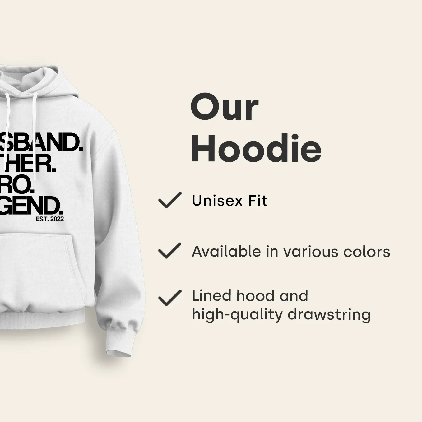 (US) Personalisiertes Hoodie “Legende” - Image 5
