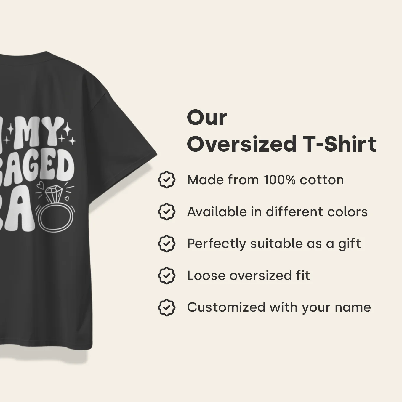 (US) Personalisiertes Oversized T-Shirt "In My Engaged Era" - Image 11