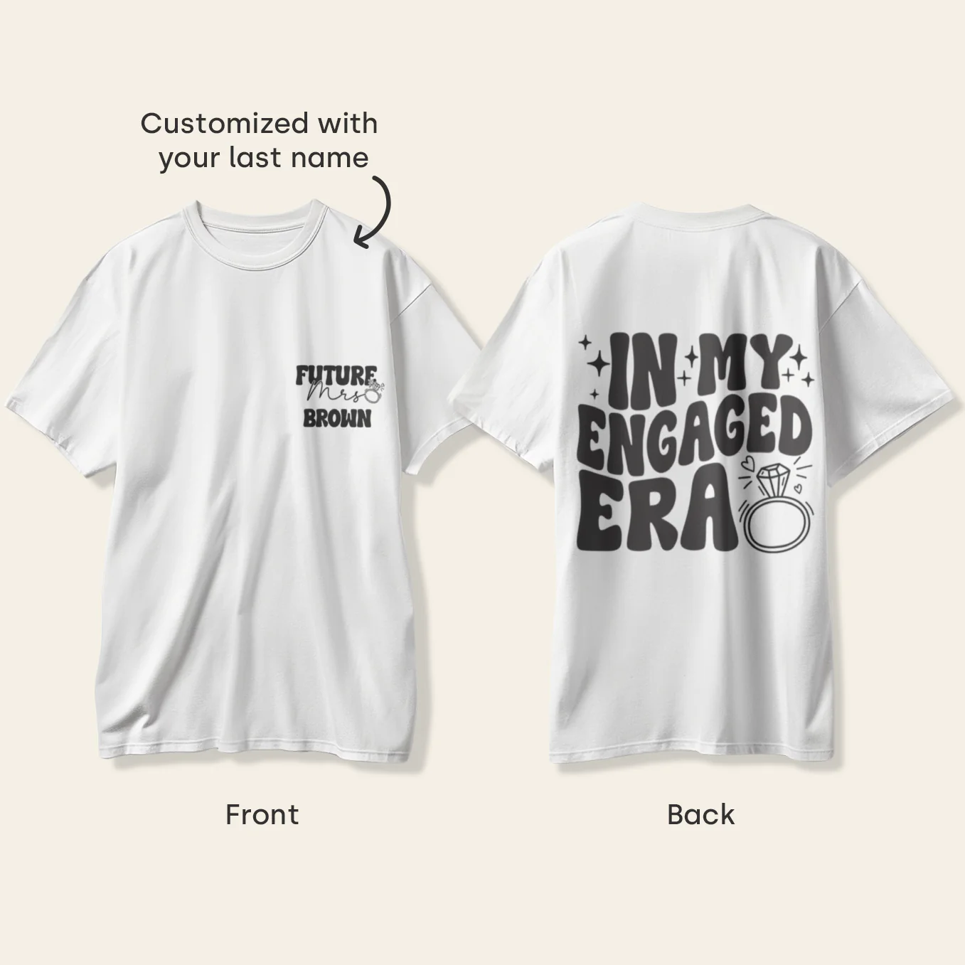 (US) Personalisiertes Oversized T-Shirt "In My Engaged Era" - Image 4
