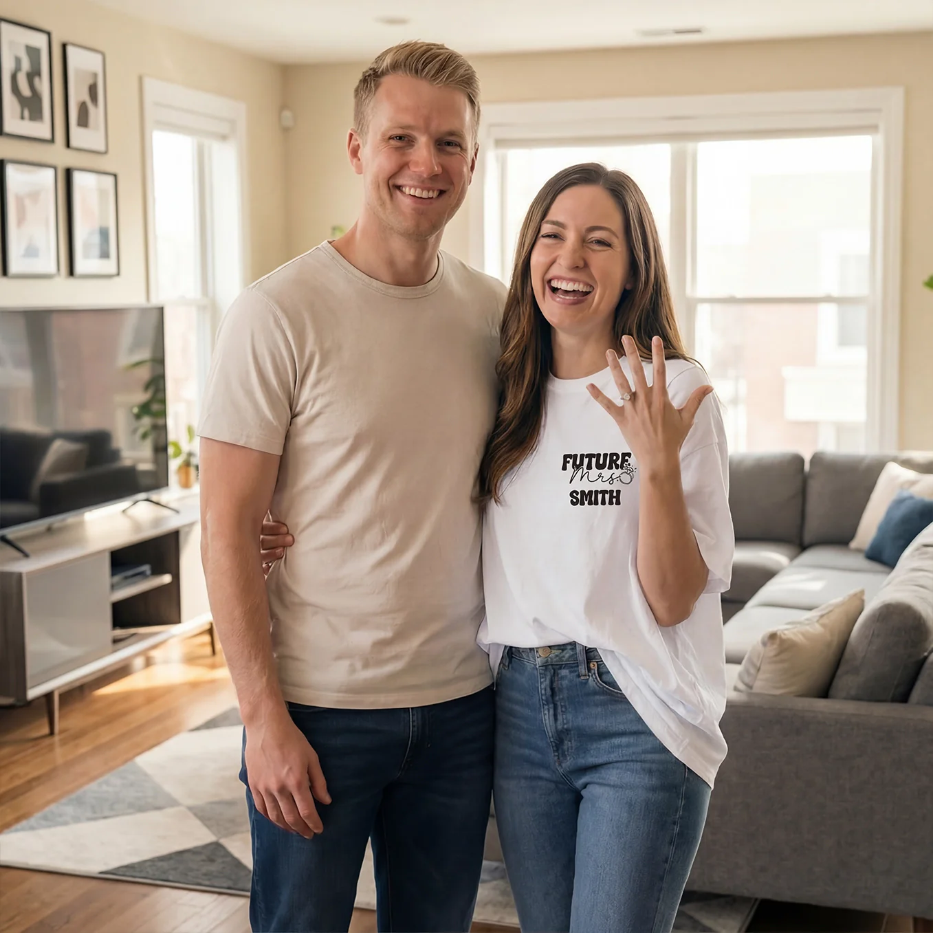 (US) Personalisiertes Oversized T-Shirt "In My Engaged Era" - Image 5